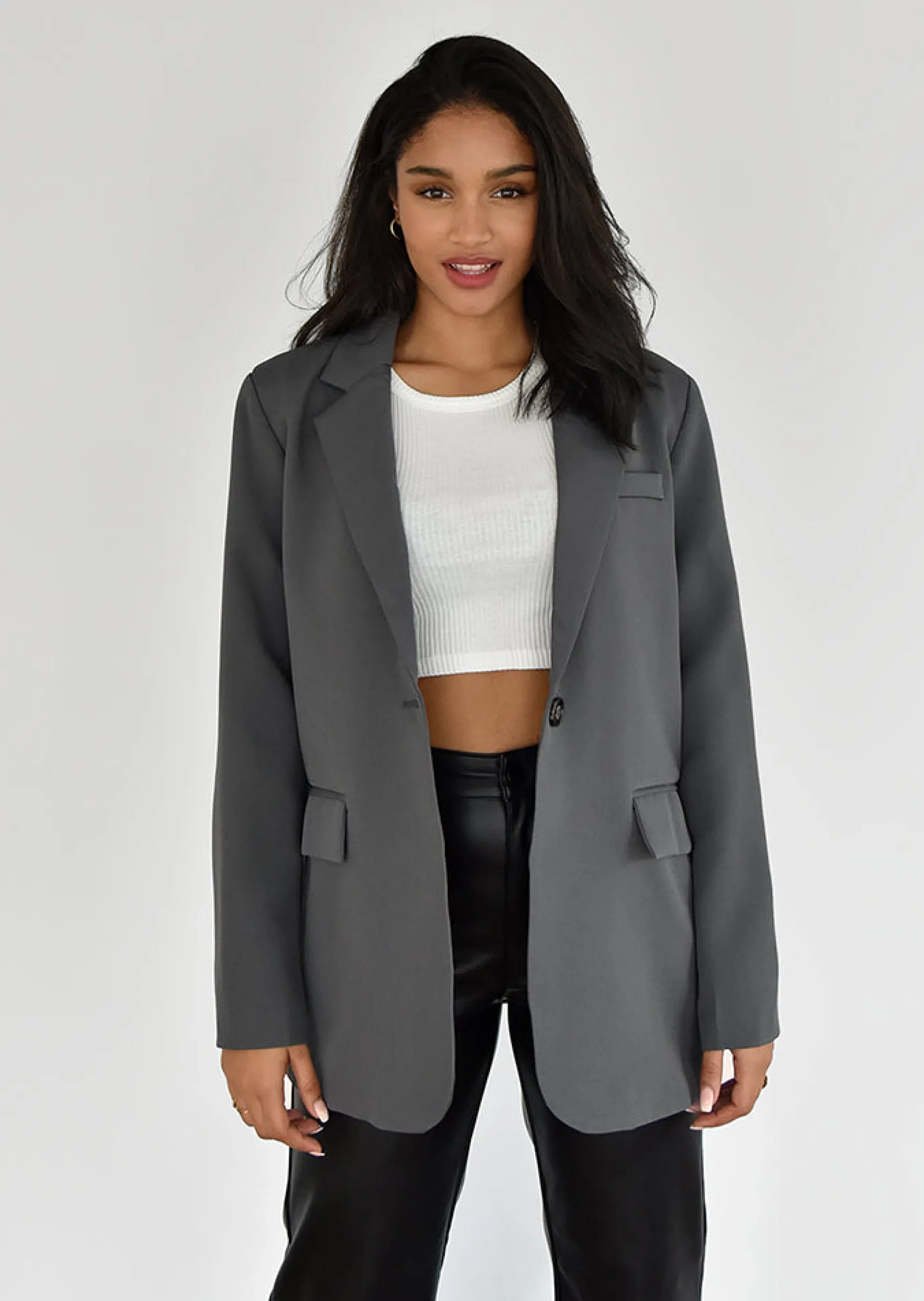 Outfitbook Blazer oversize gris Cheap