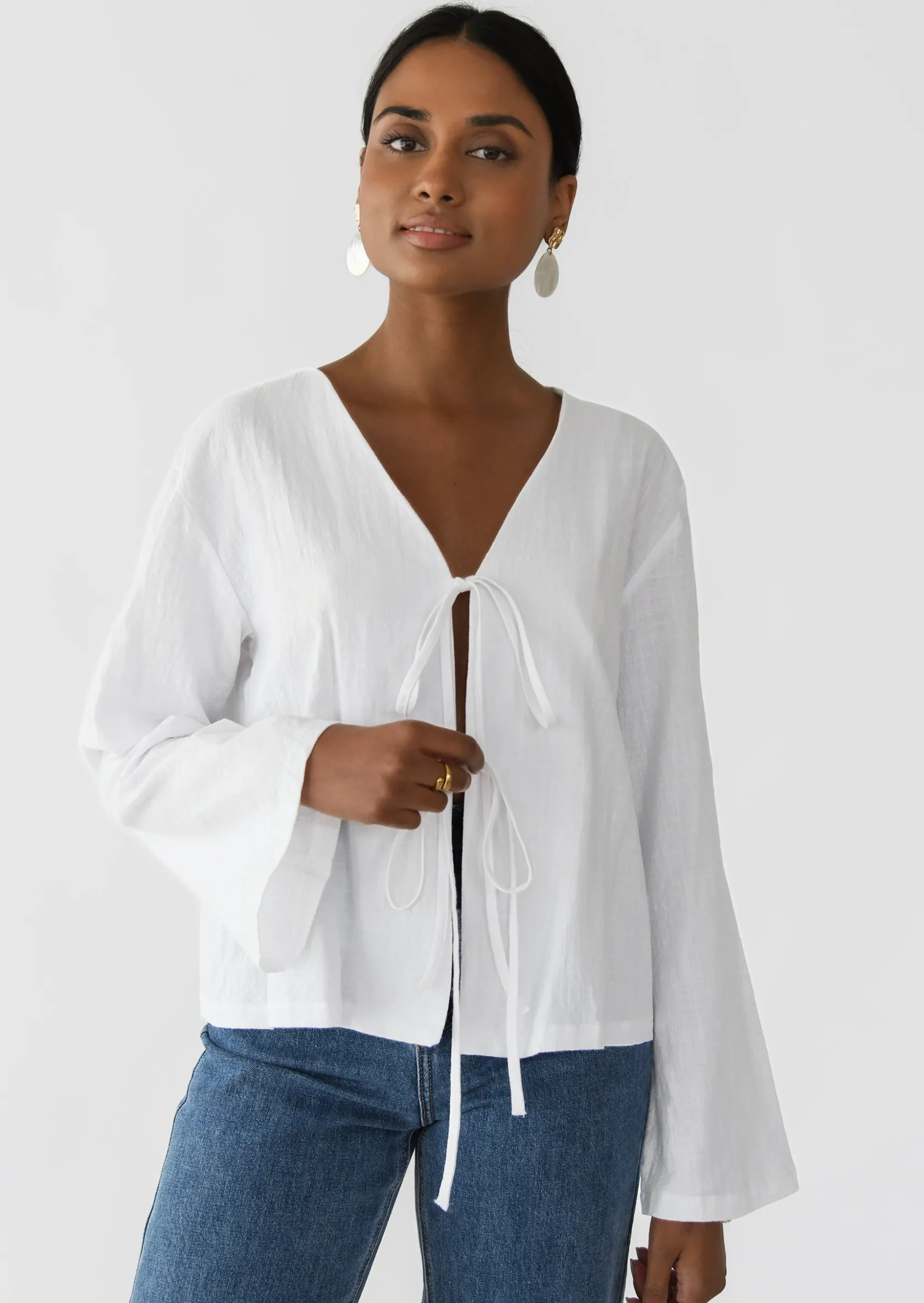 Outfitbook Blouse à nouer BLANC Discount