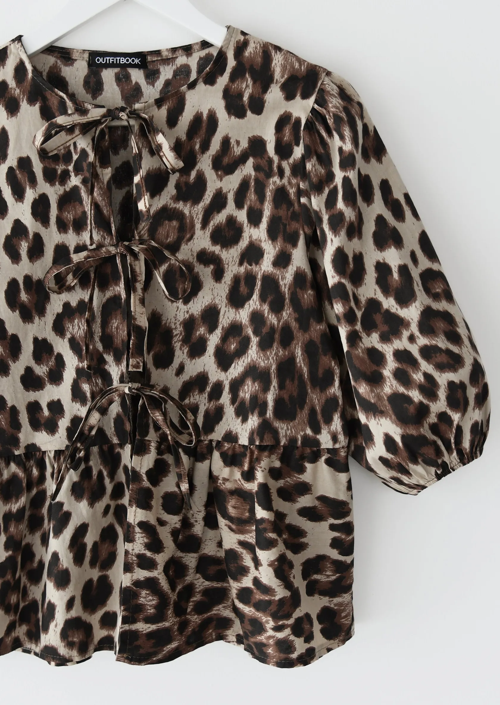 Outfitbook Blouse avec noeuds léopard LEOPARD Discount