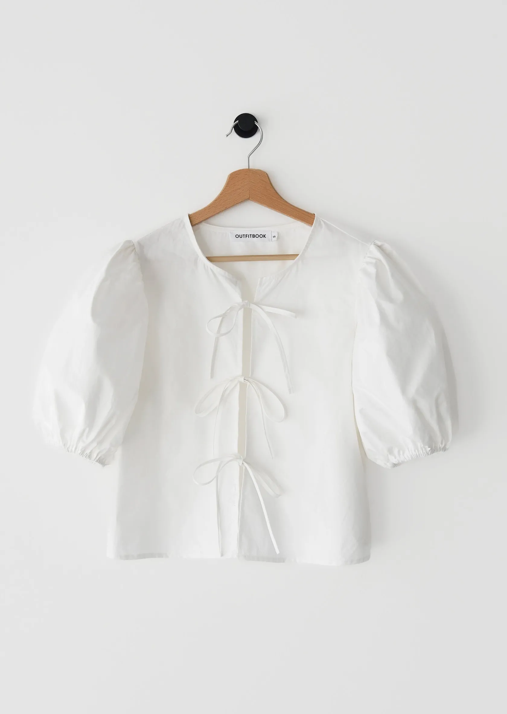 Outfitbook Blouse manches bouffantes à nouer BLANC Cheap