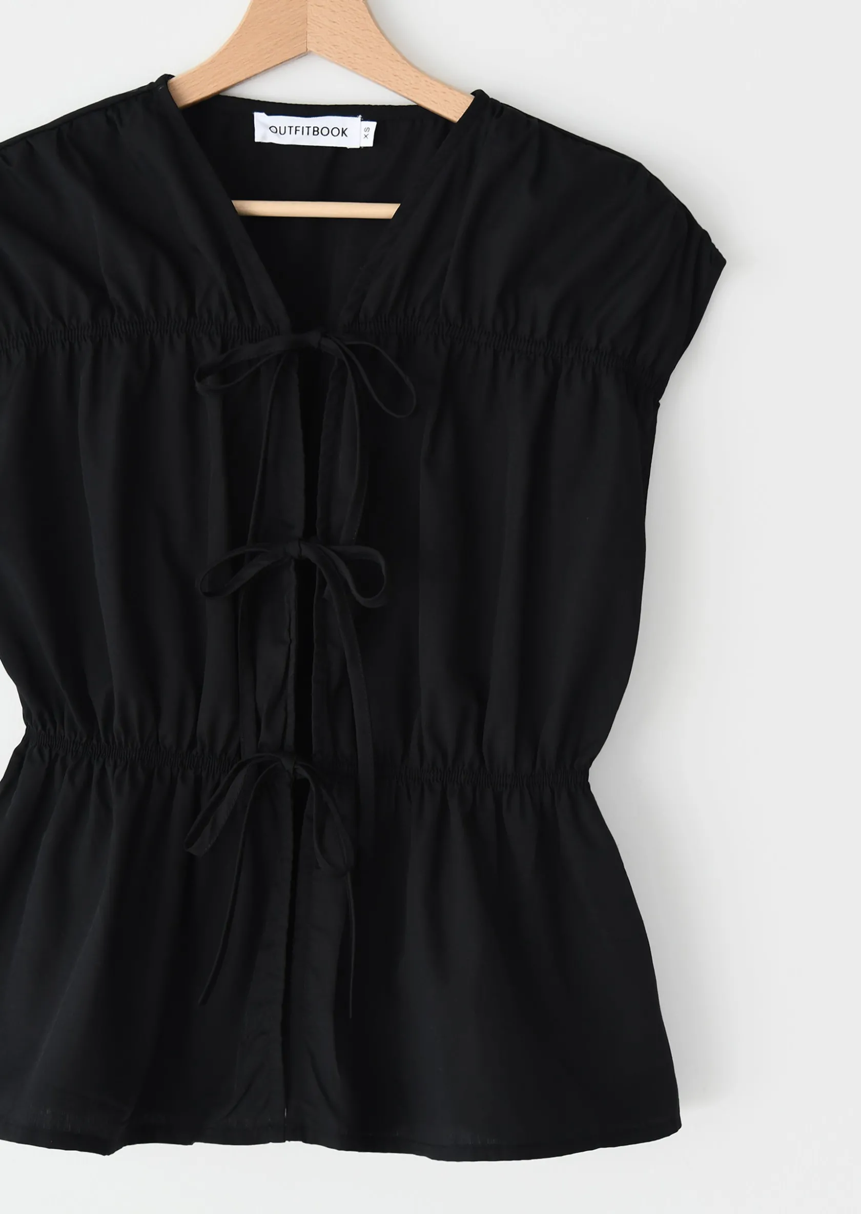 Outfitbook Blouse nœuds sans manches NOIR Outlet