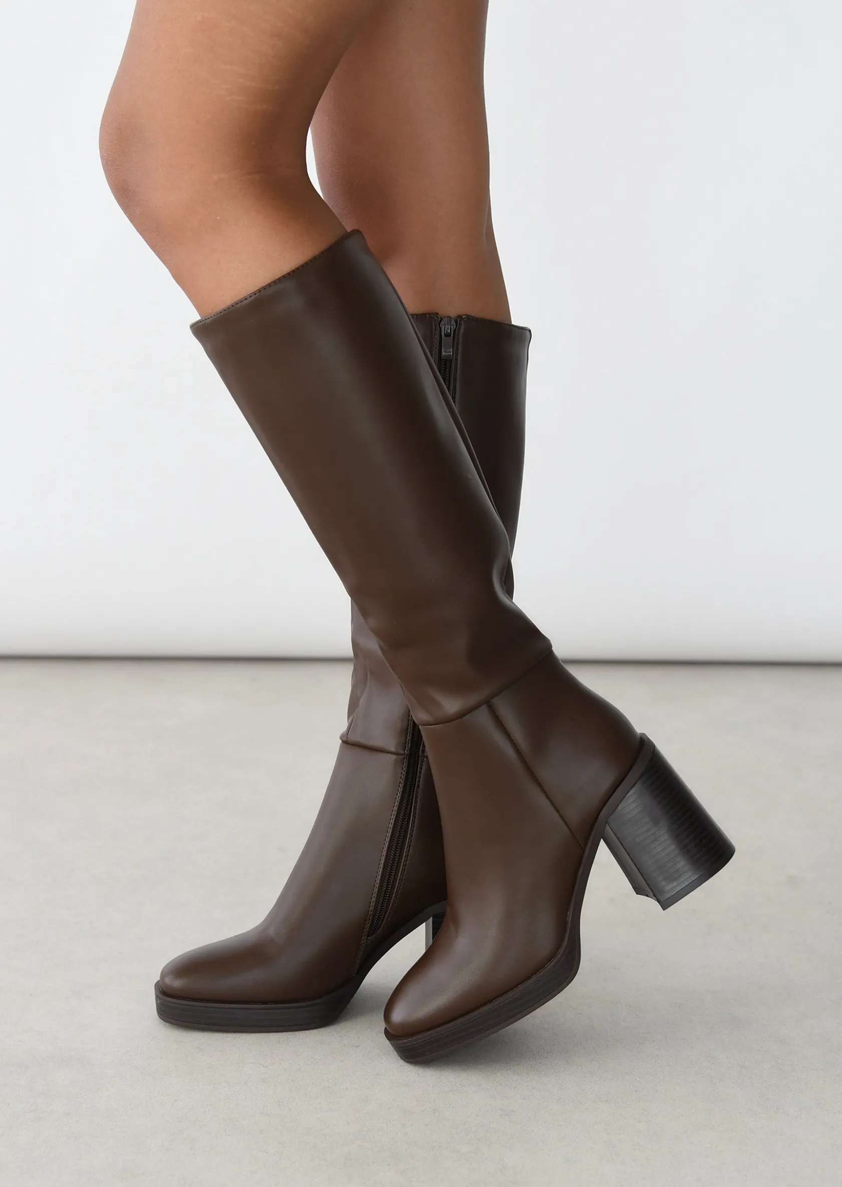 Outfitbook Bottes hautes à talons MARRON Cheap