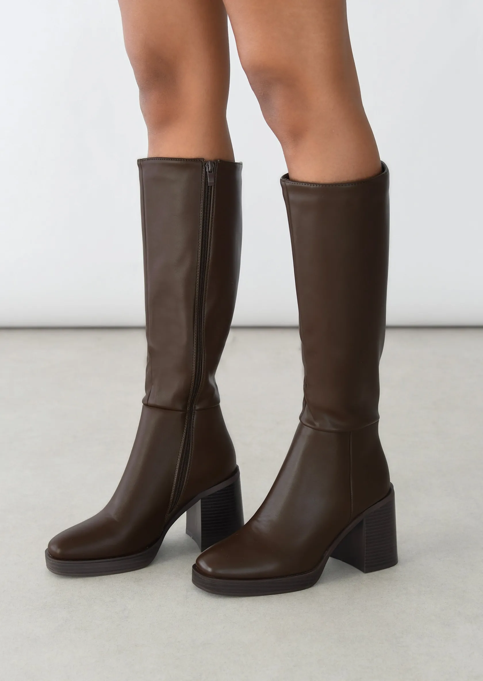 Outfitbook Bottes hautes à talons MARRON Cheap