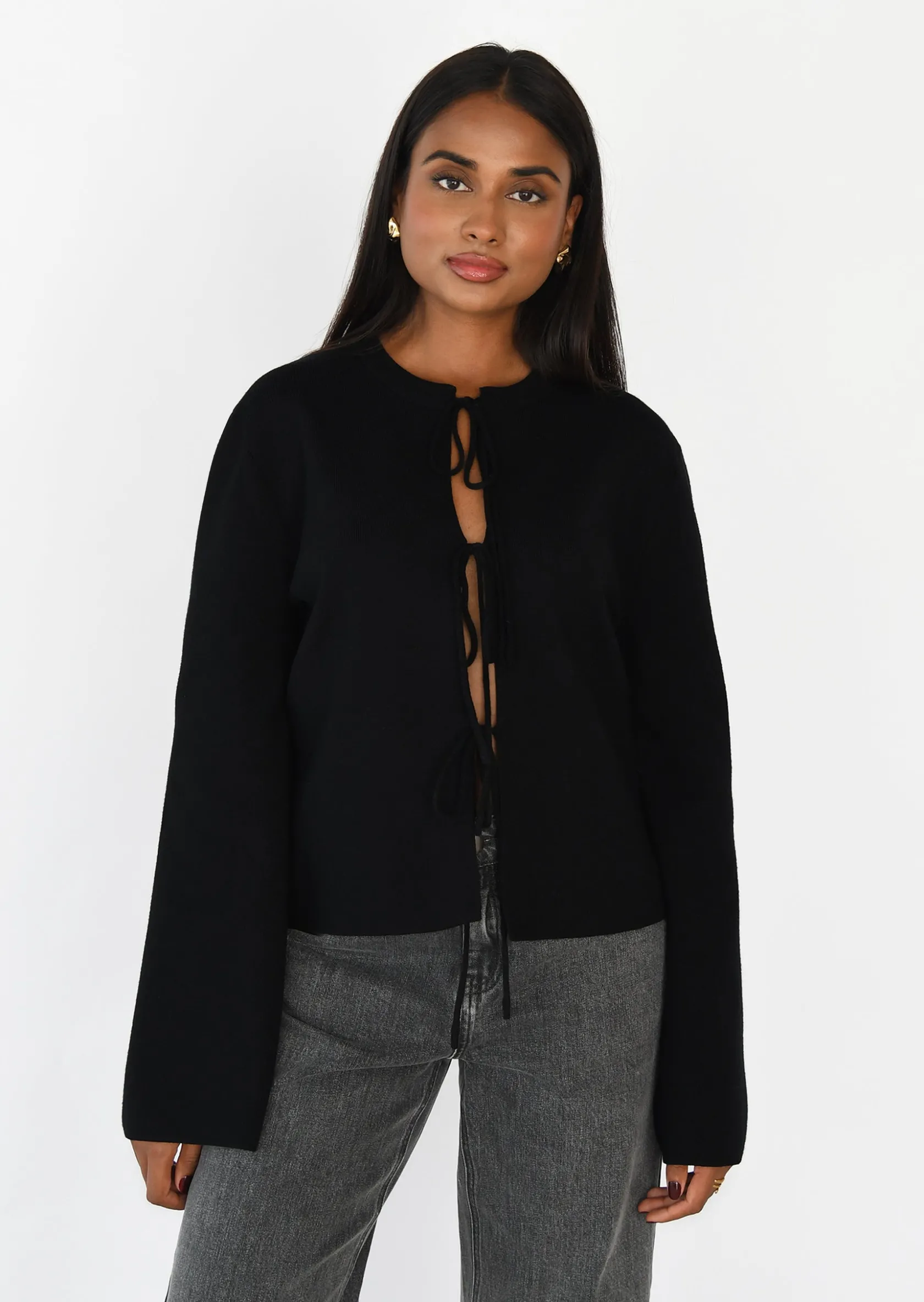 Outfitbook Cardigan à nouer NOIR Flash Sale