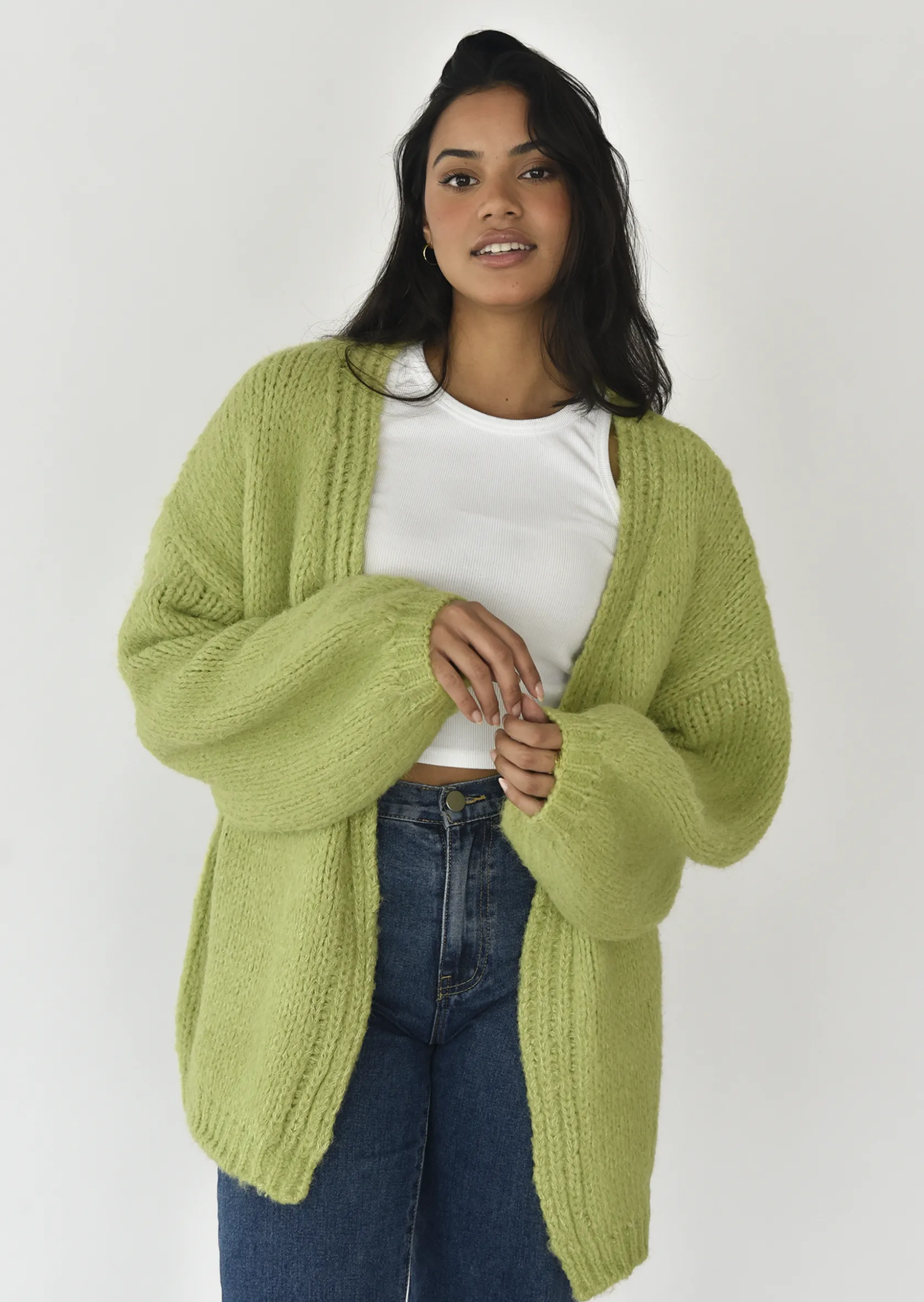 Outfitbook Cardigan en maille épaisse VERT Sale