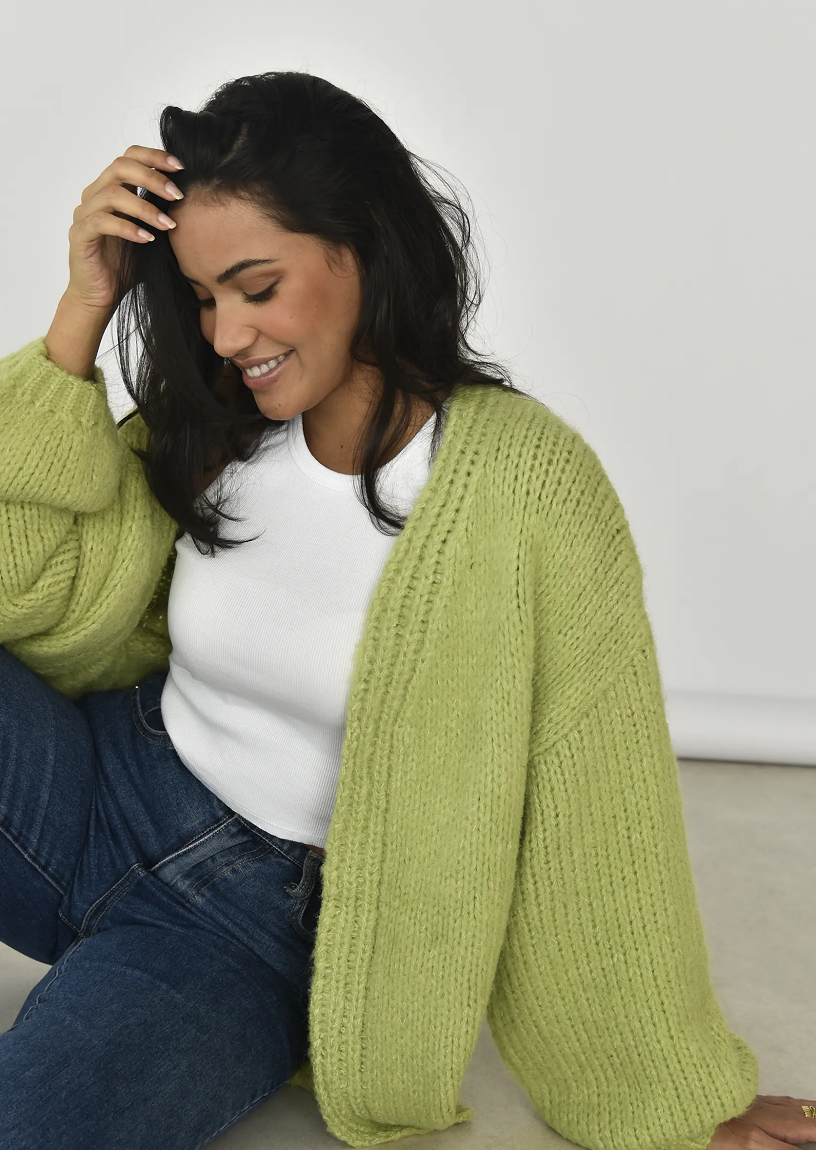 Outfitbook Cardigan en maille épaisse VERT Sale