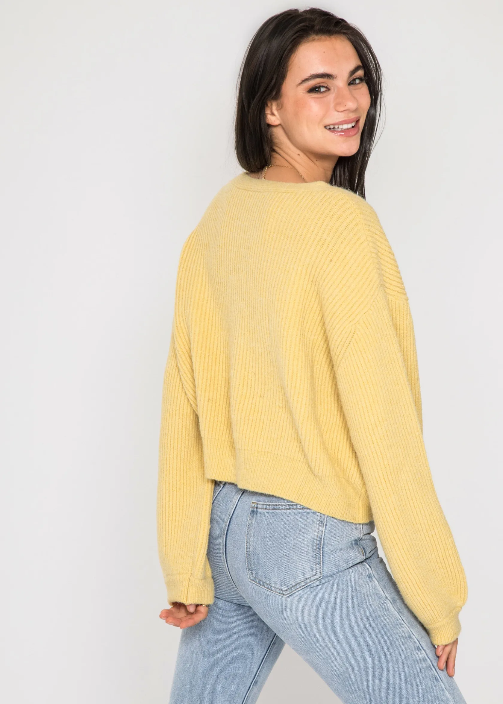 Outfitbook Cardigan en maille épaisse JAUNE Hot