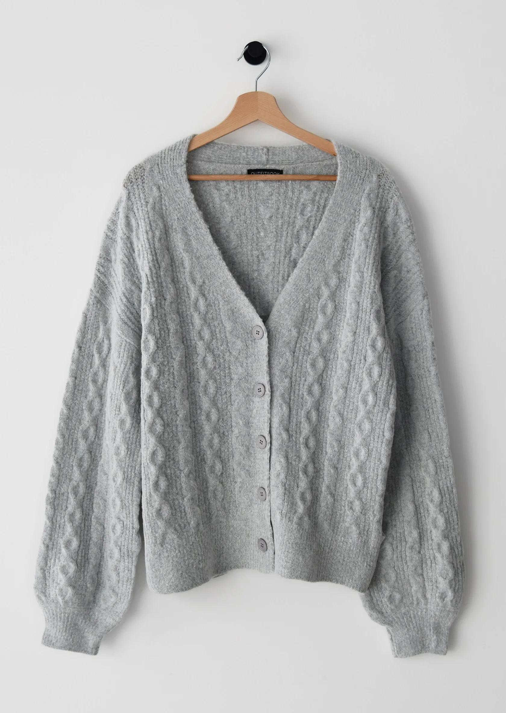 Outfitbook Cardigan en maille torsadé GRIS Online