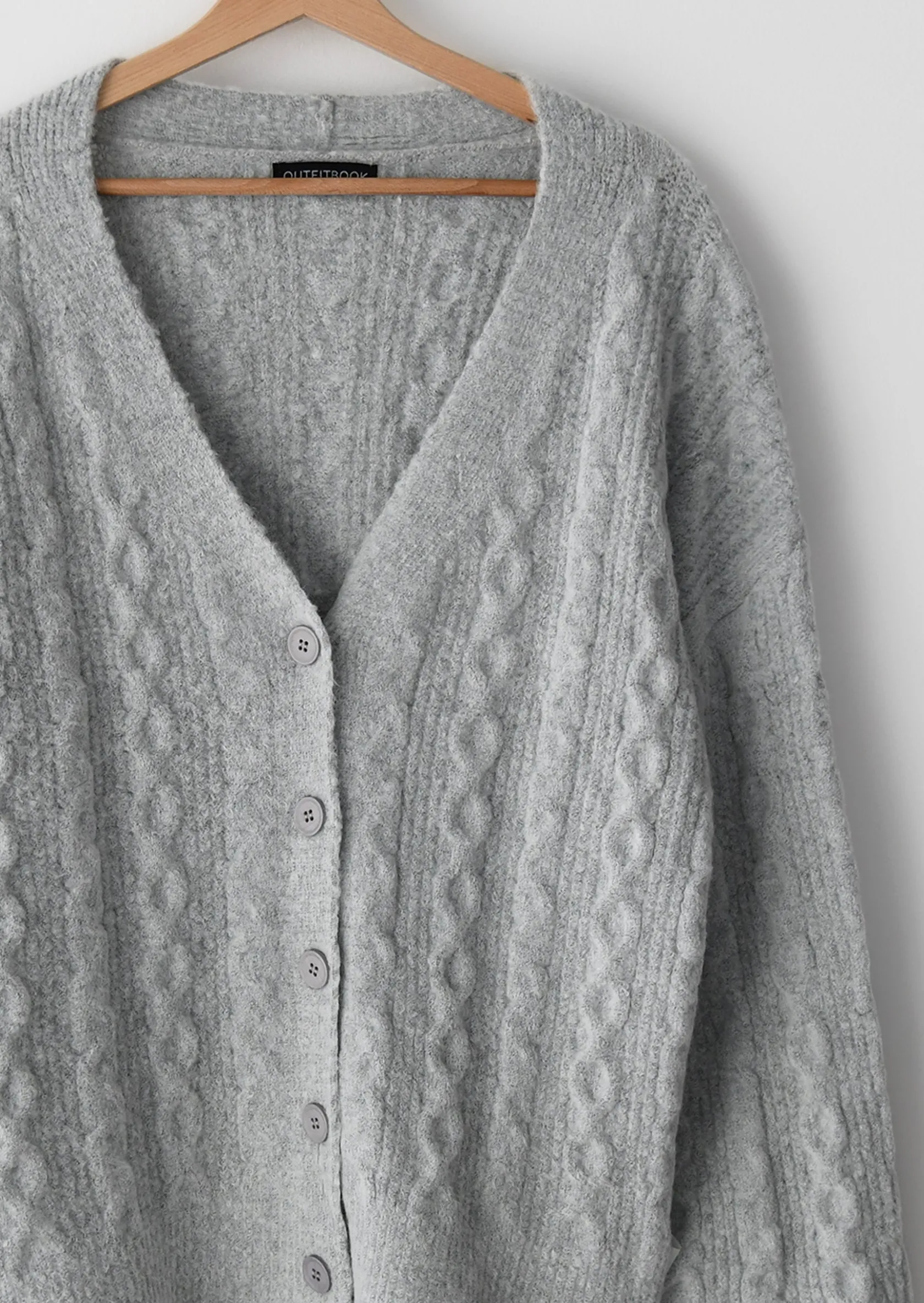 Outfitbook Cardigan en maille torsadé GRIS Online