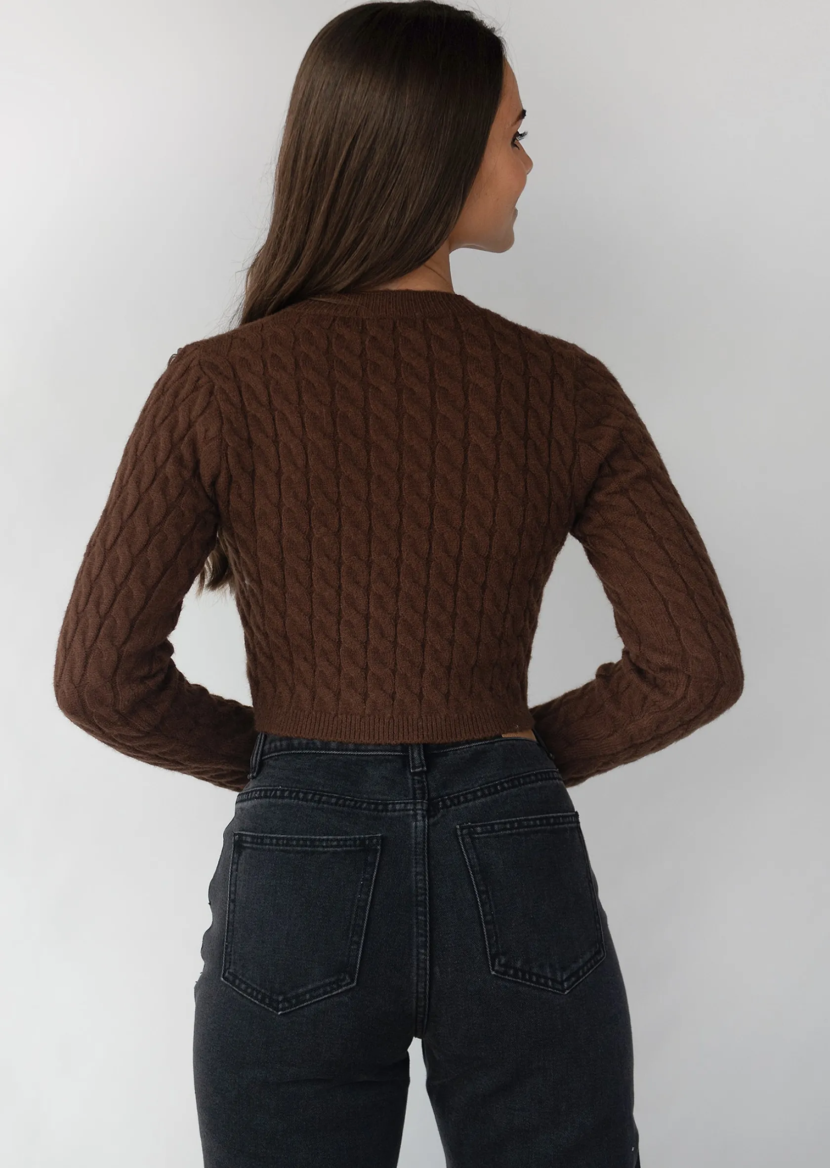 Outfitbook Cardigan en maille torsadée MARRON Sale