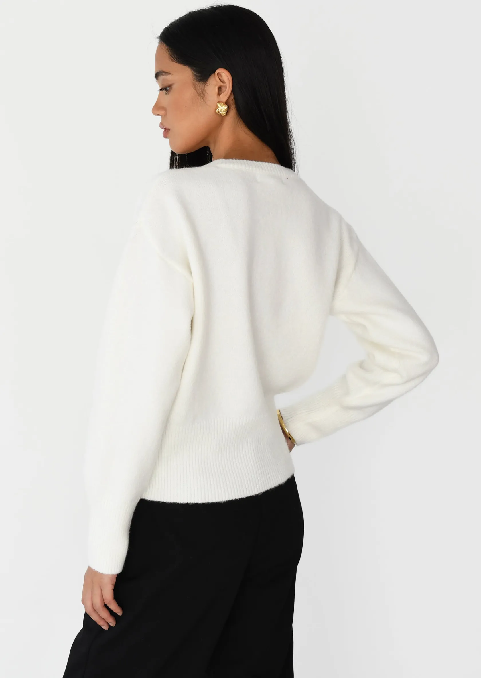 Outfitbook Cardigan maille boutons BLANC Discount