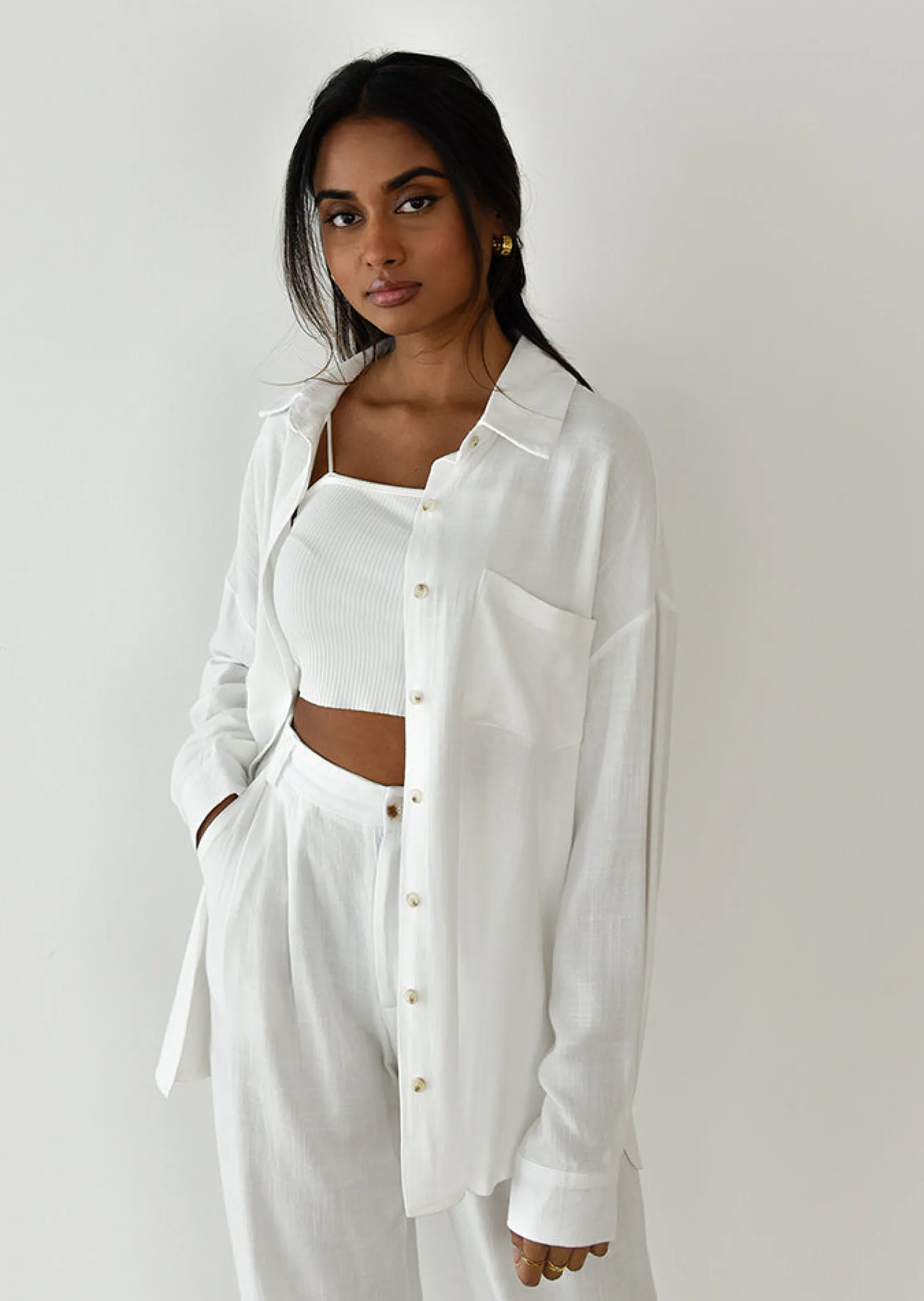 Outfitbook Chemise en lin oversize BLANC Store