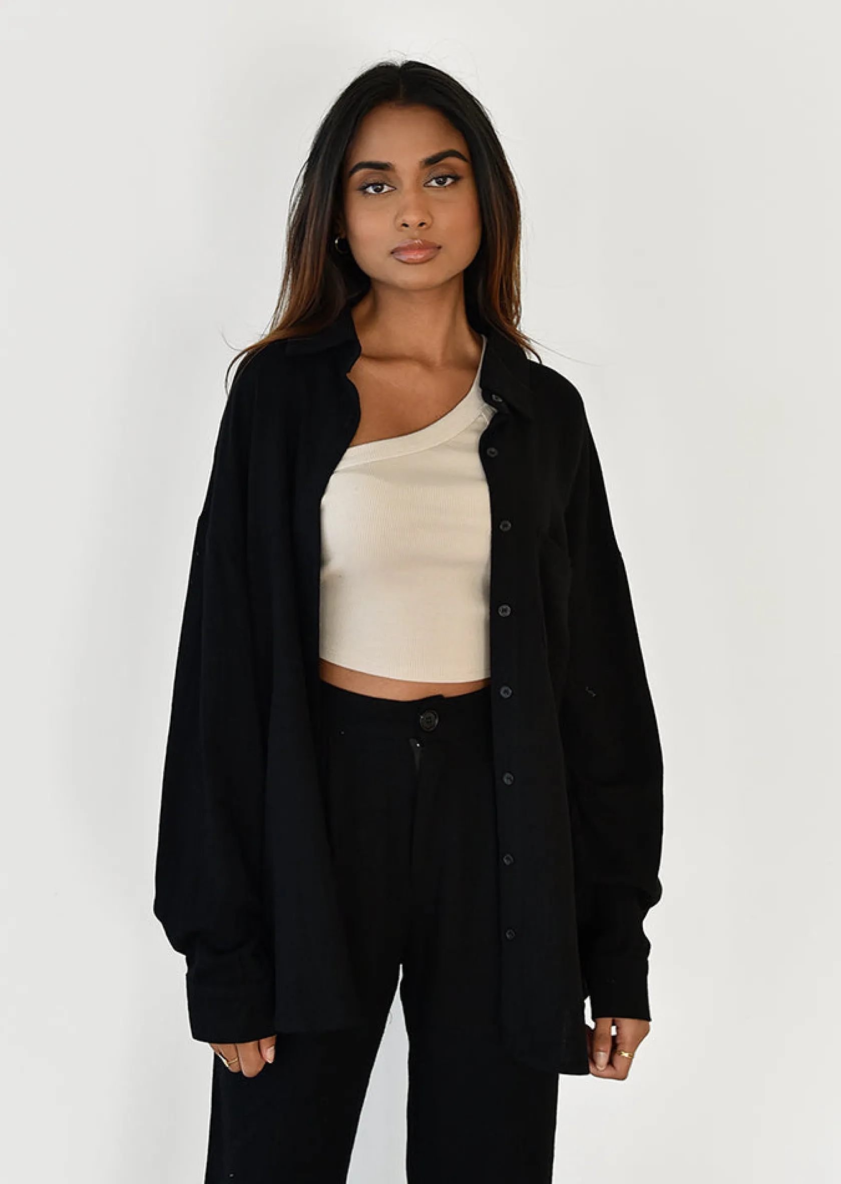 Outfitbook Chemise en lin oversize NOIR Shop