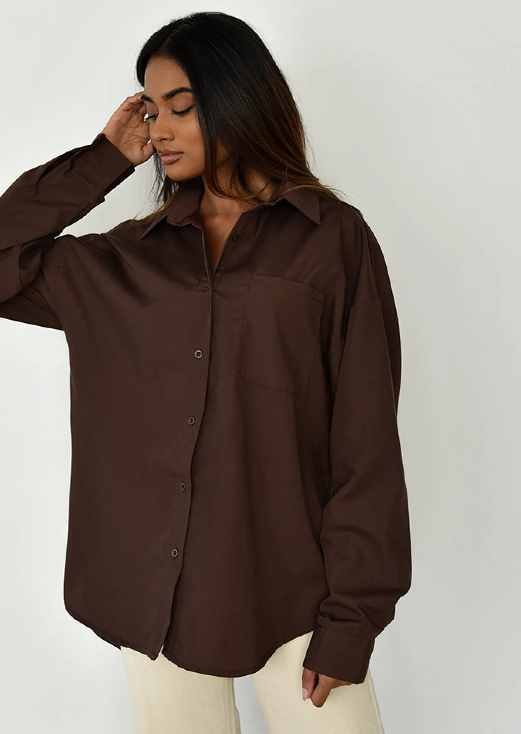 Outfitbook Chemise oversize MARRON Store