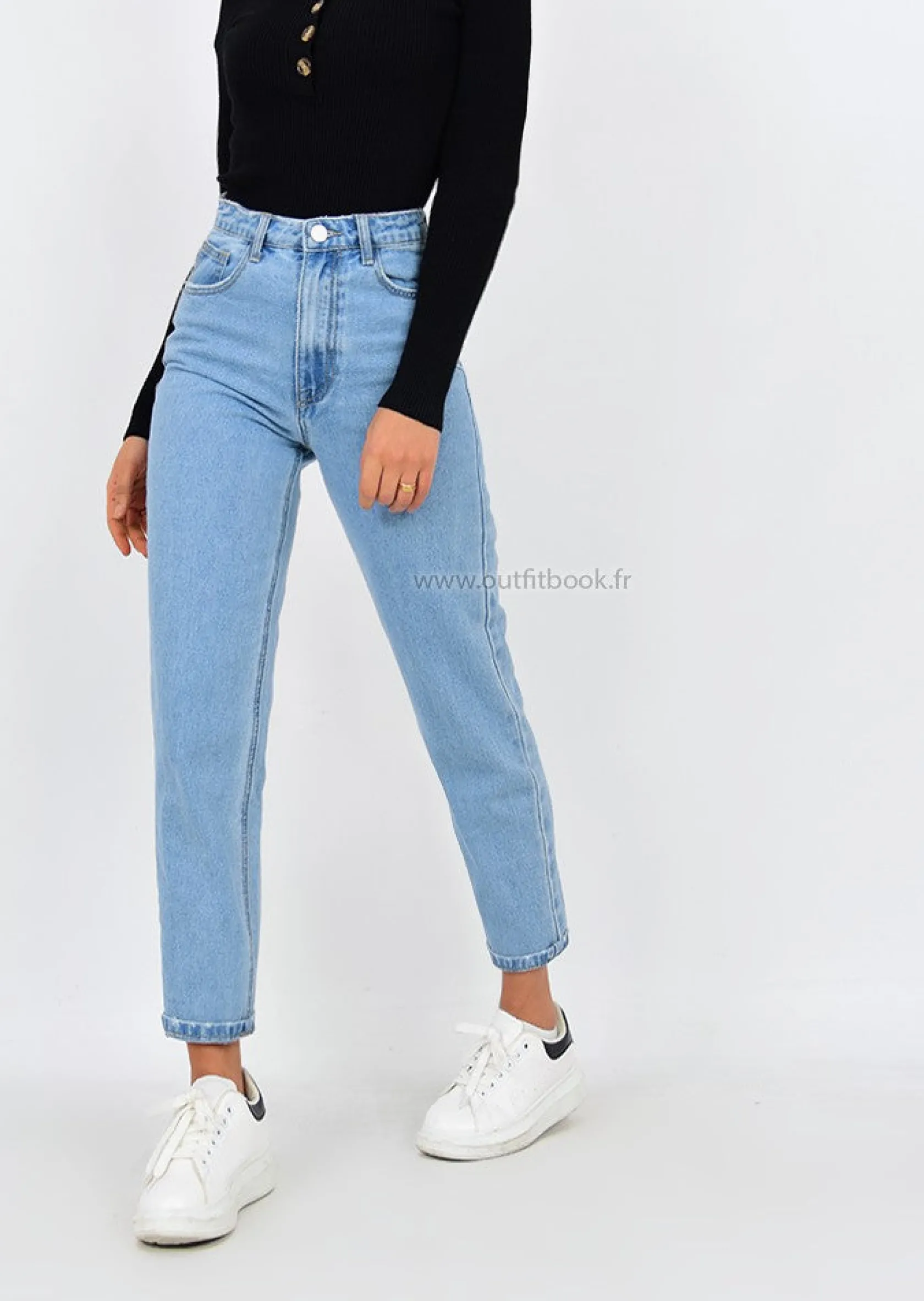 Outfitbook Jean fit bleu clair mom New