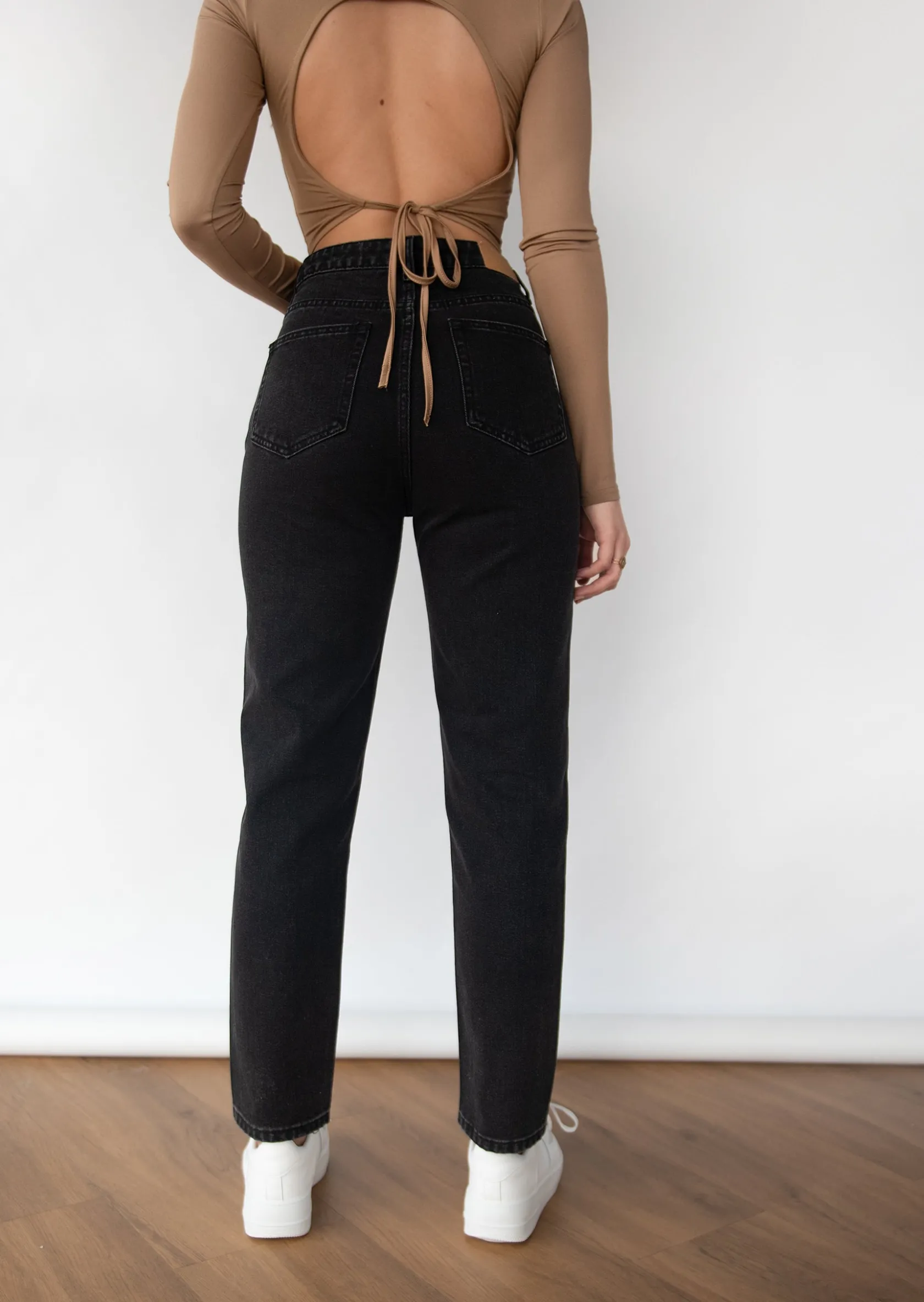 Outfitbook Jean avec ceinture asymétrique NOIR Sale