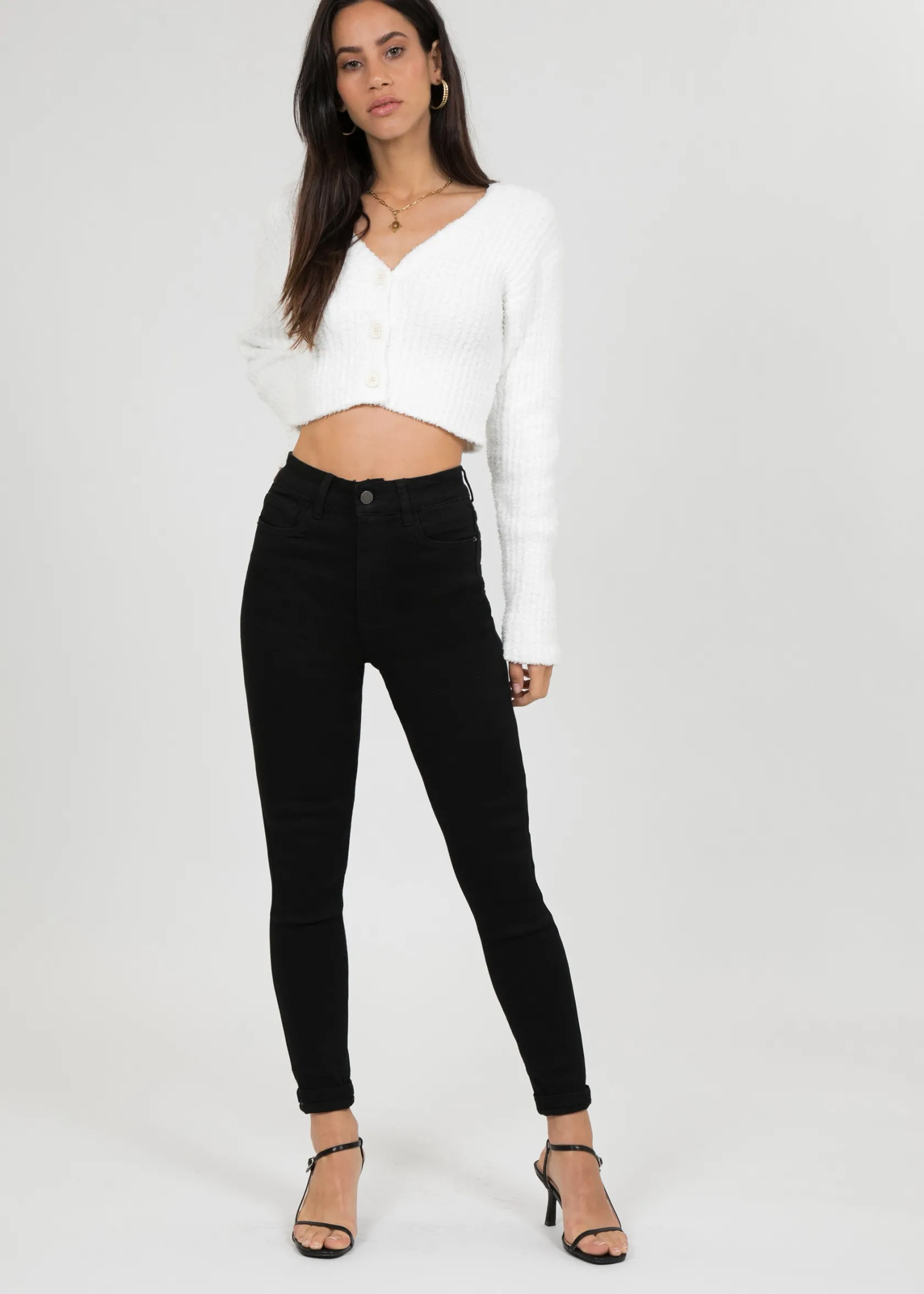 Outfitbook Jean skinny taille haute NOIR Best