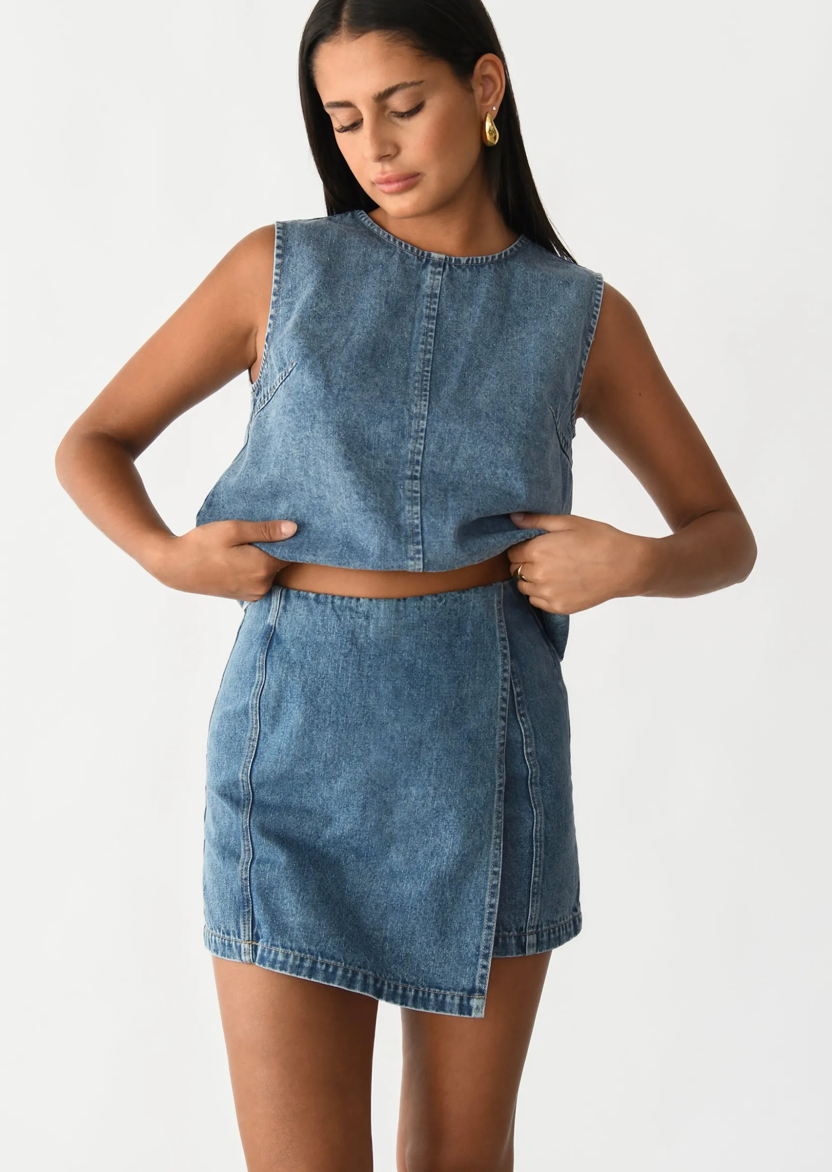 Outfitbook Jupe short en jean Hot