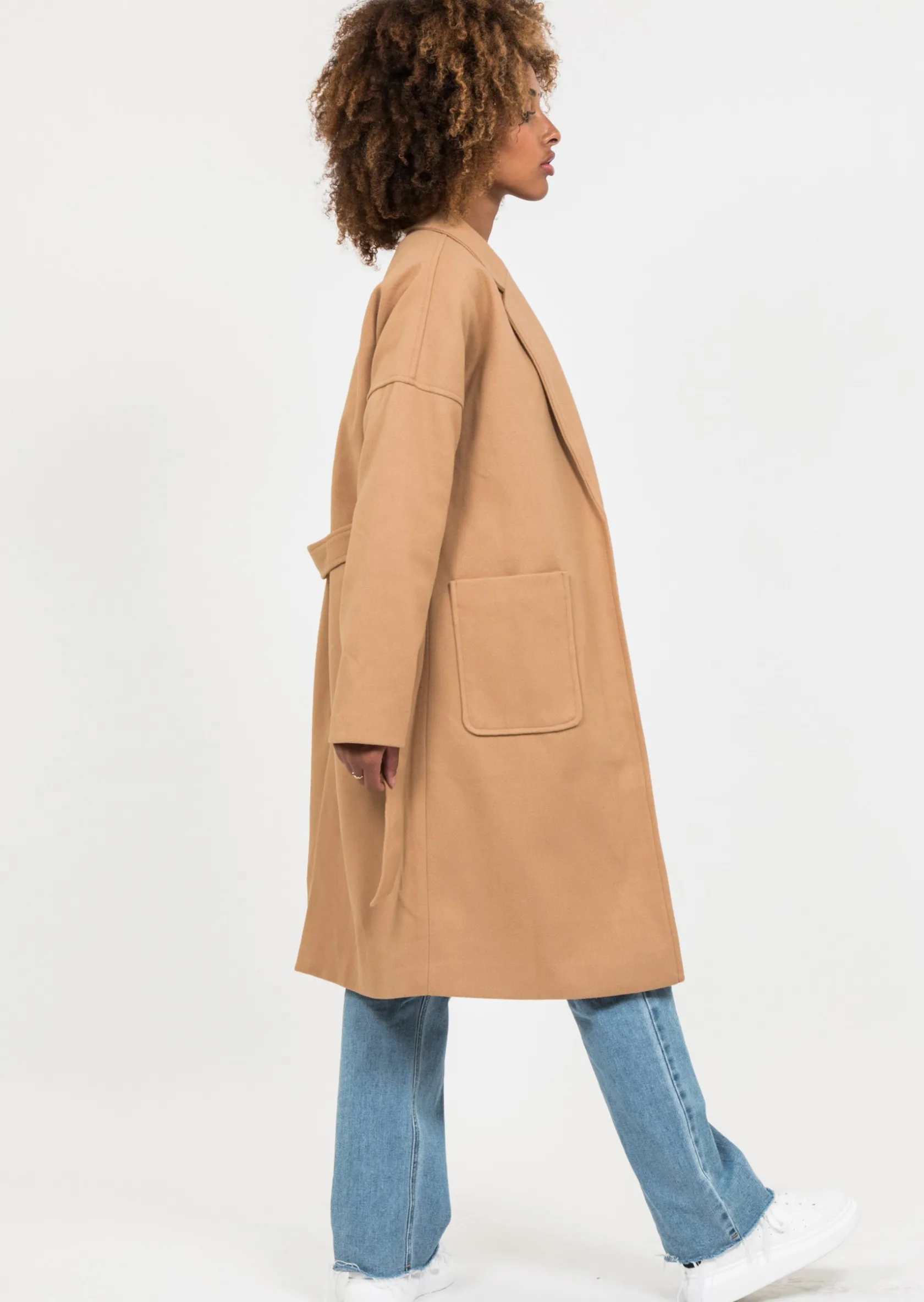 Outfitbook Manteau long avec ceinture à nouer CAMEL Best Sale