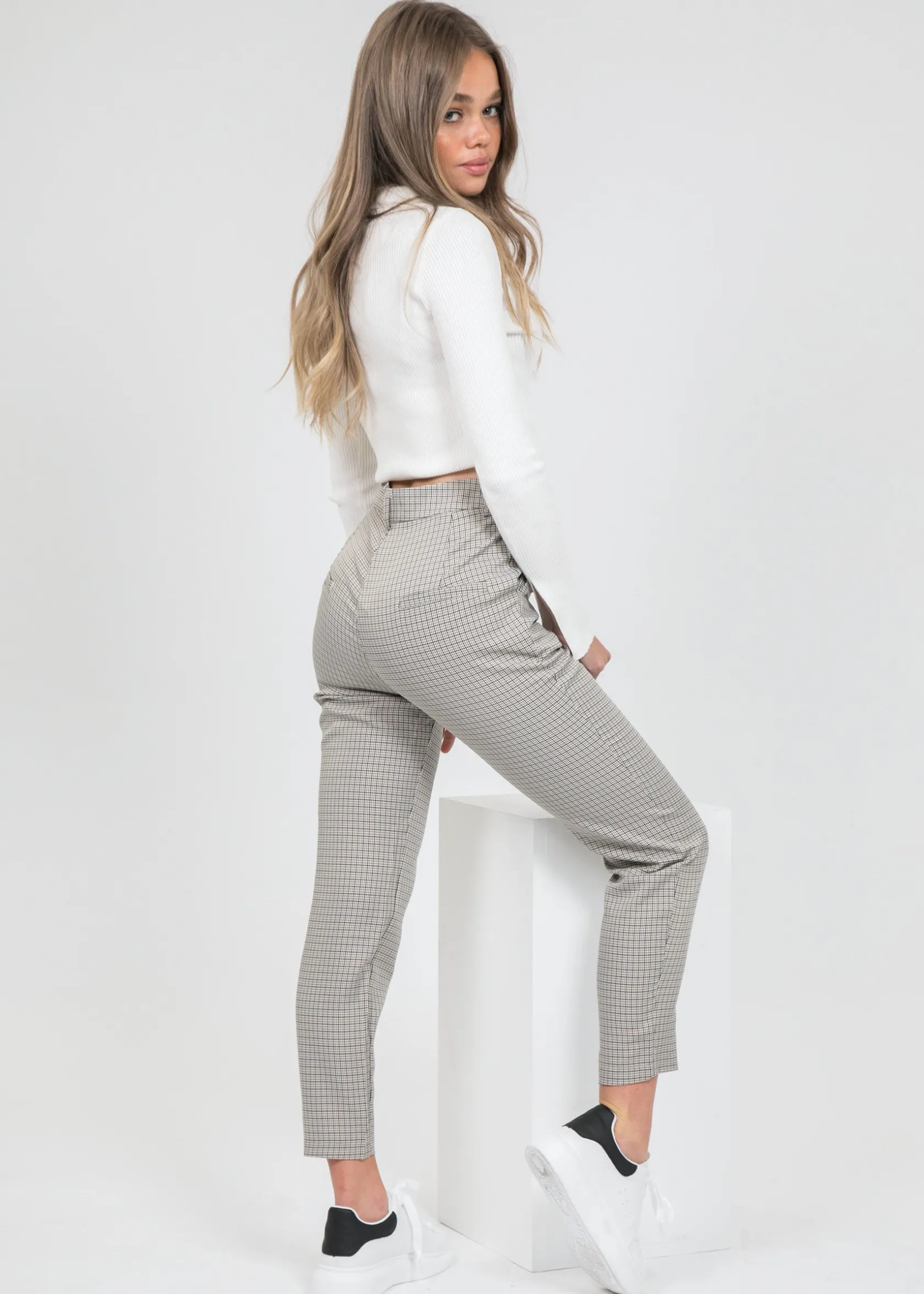 Outfitbook Pantalon à carreaux BEIGE Store