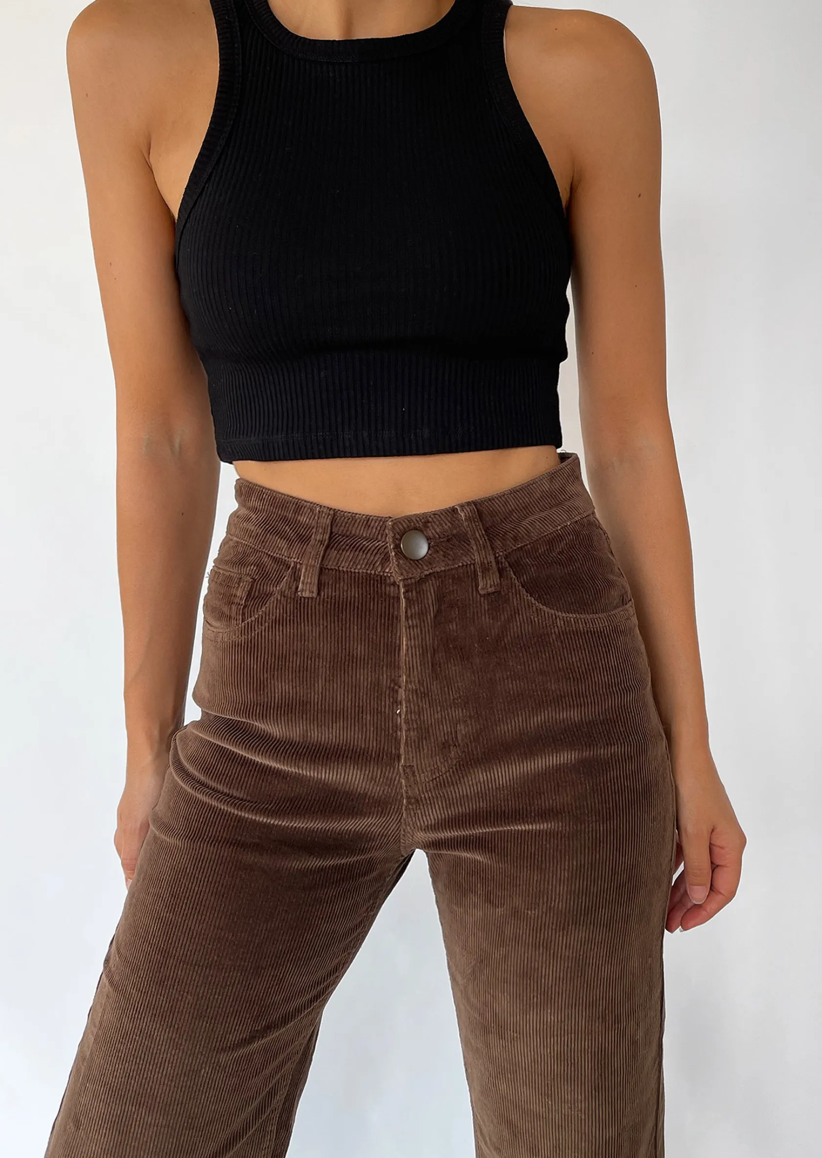 Outfitbook Pantalon ample en velours côtelé MARRON Store