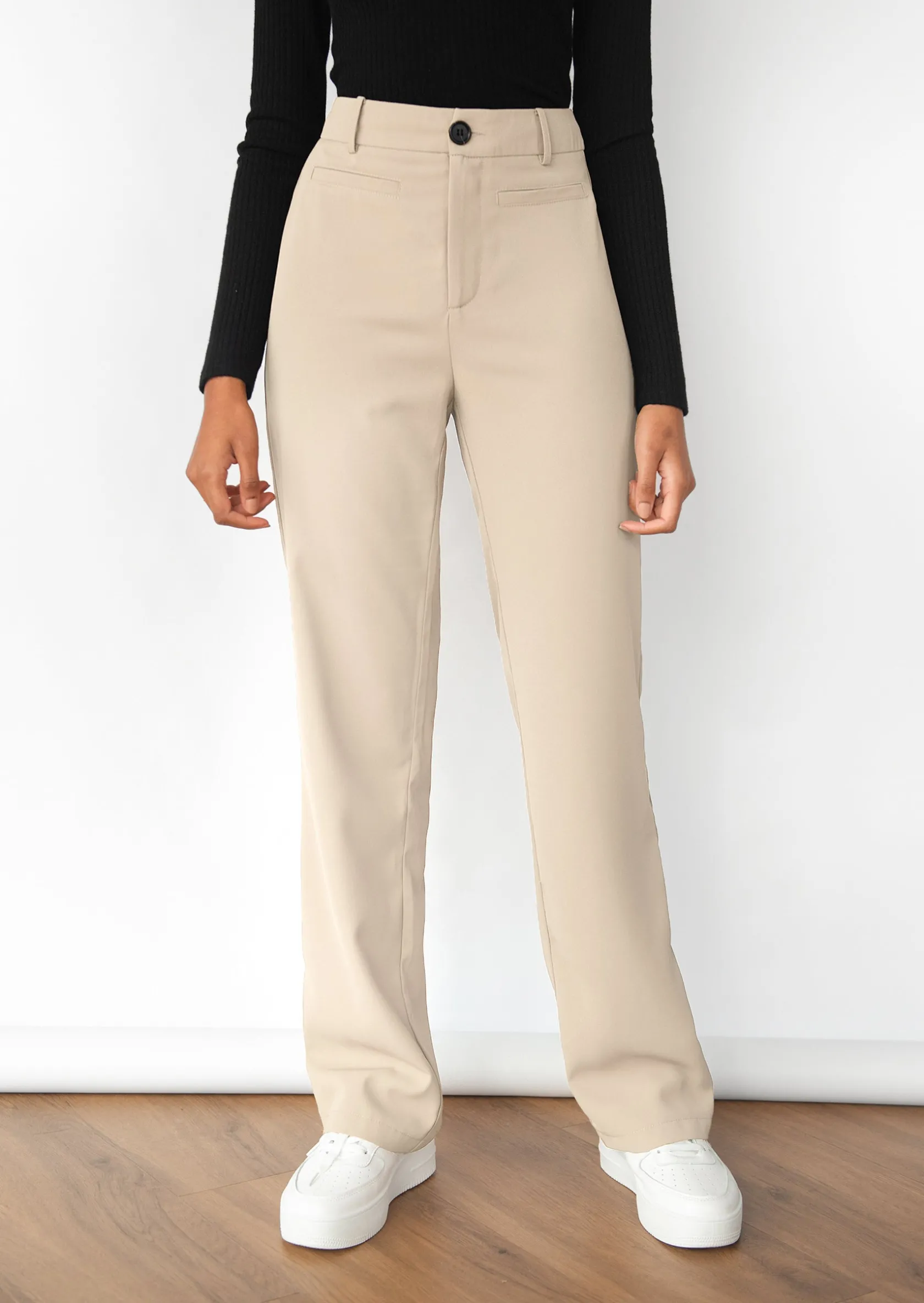 Outfitbook Pantalon droit ajusté - BEIGE Shop