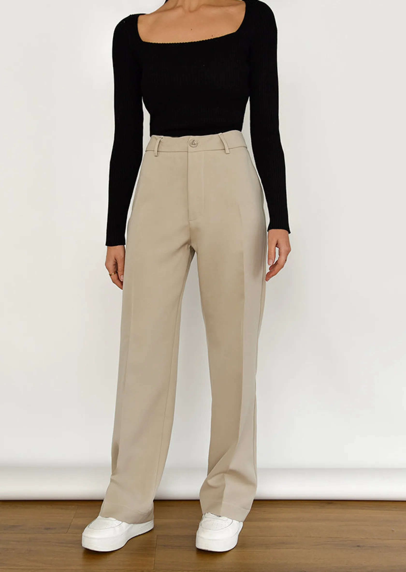 Outfitbook Pantalon droit BEIGE Outlet