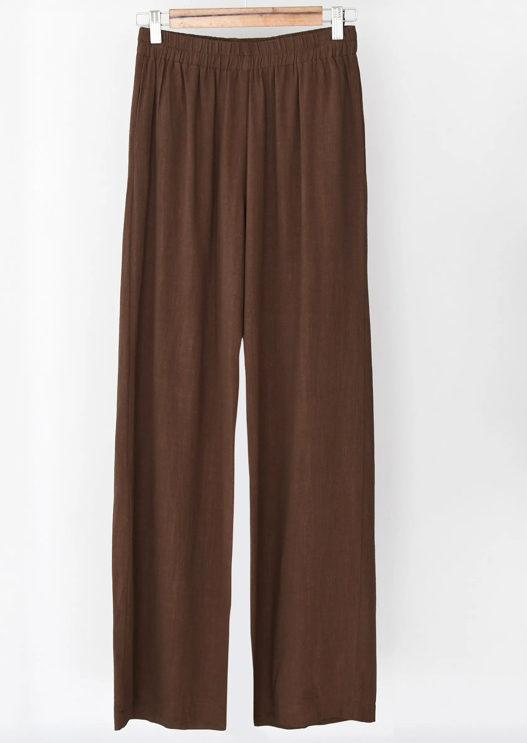 Outfitbook Pantalon en lin à taille élastique MARRON Discount