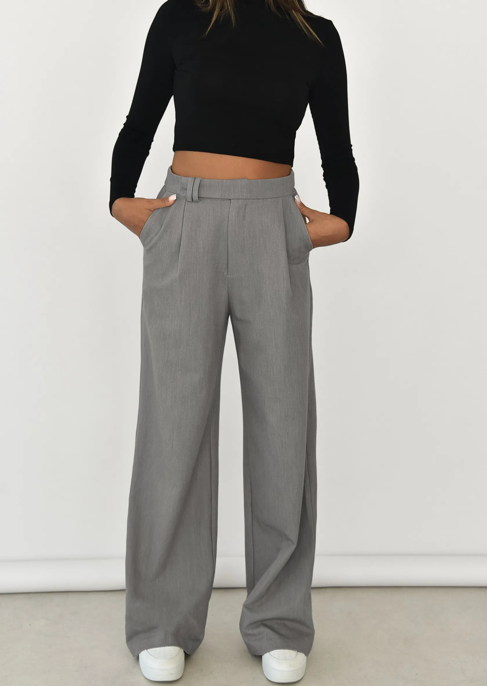 Outfitbook Pantalon large GRIS Outlet