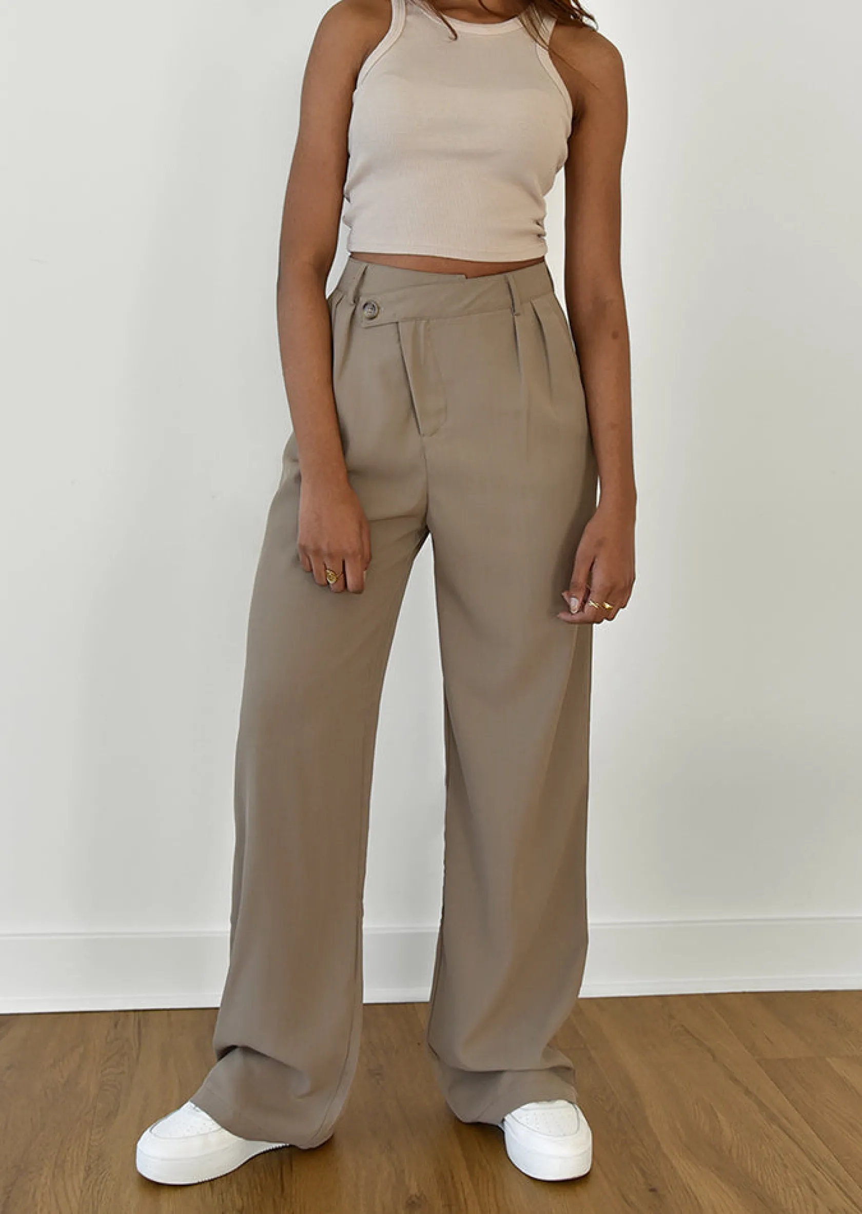 Outfitbook Pantalon large asymétrique TAUPE Store