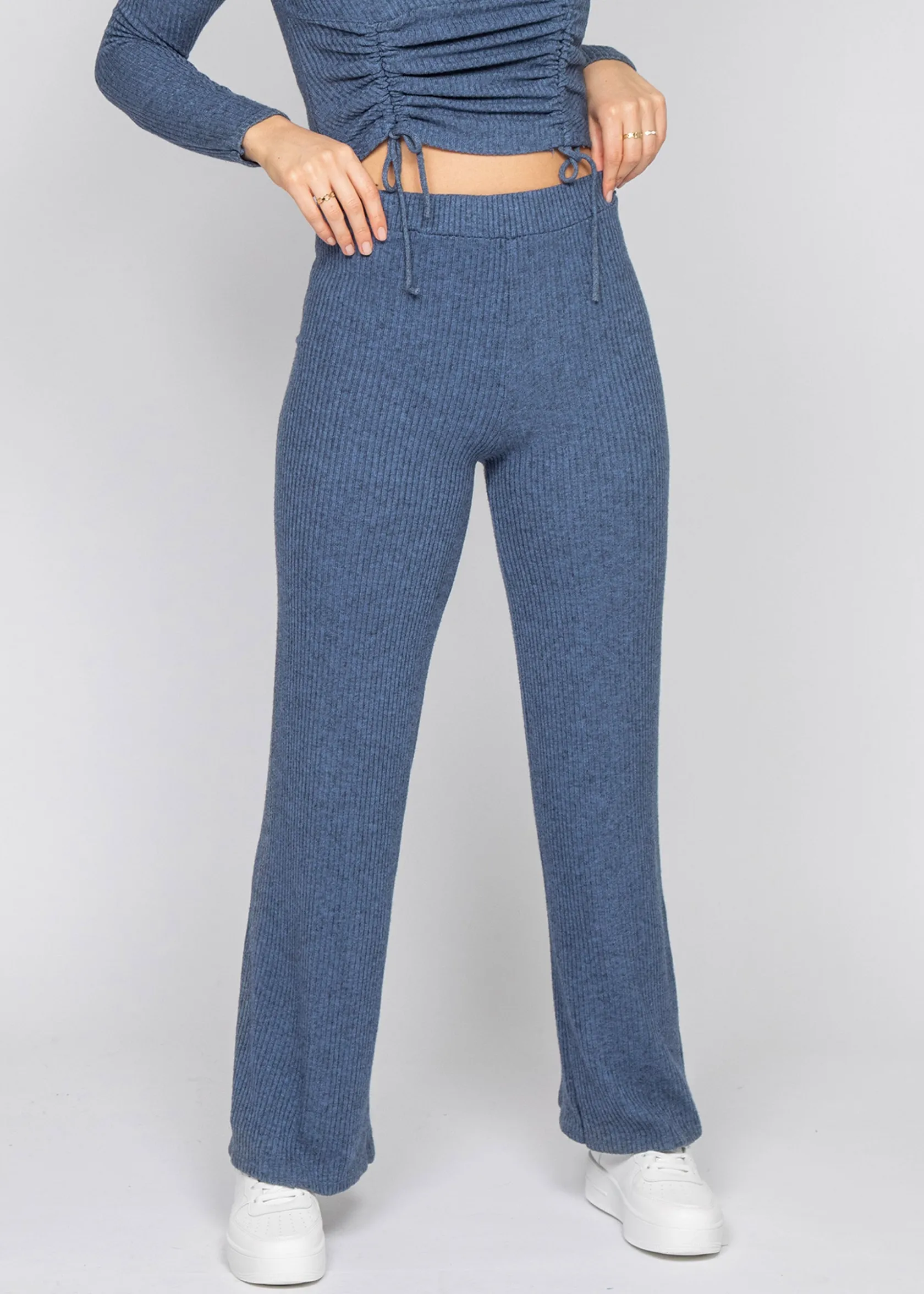 Outfitbook Pantalon large côtelé bleu Cheap