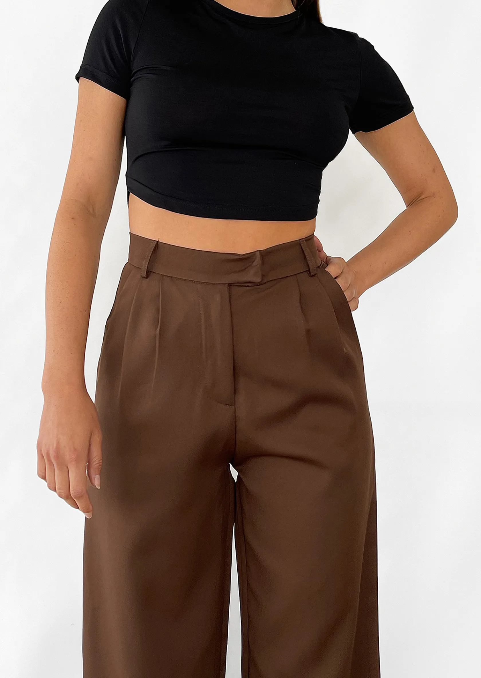 Outfitbook Pantalon large MARRON Clearance