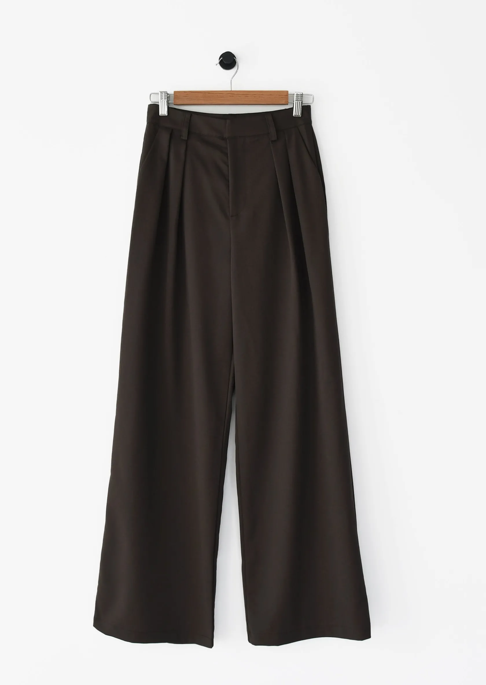 Outfitbook Pantalon pinces wideleg MARRON Online