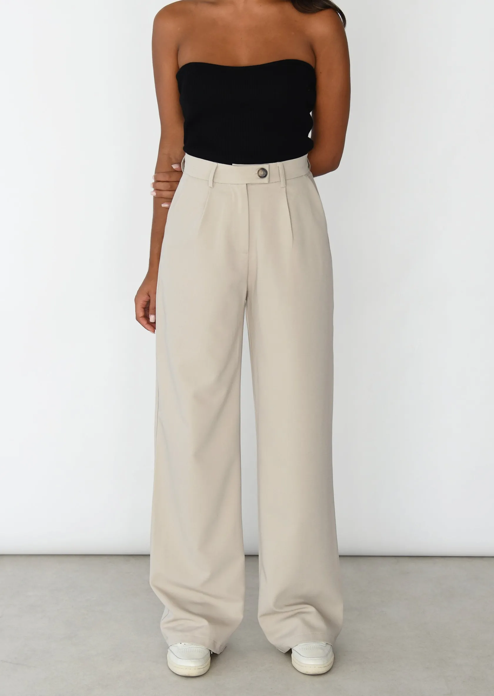 Outfitbook Pantalon wide leg BEIGE Cheap