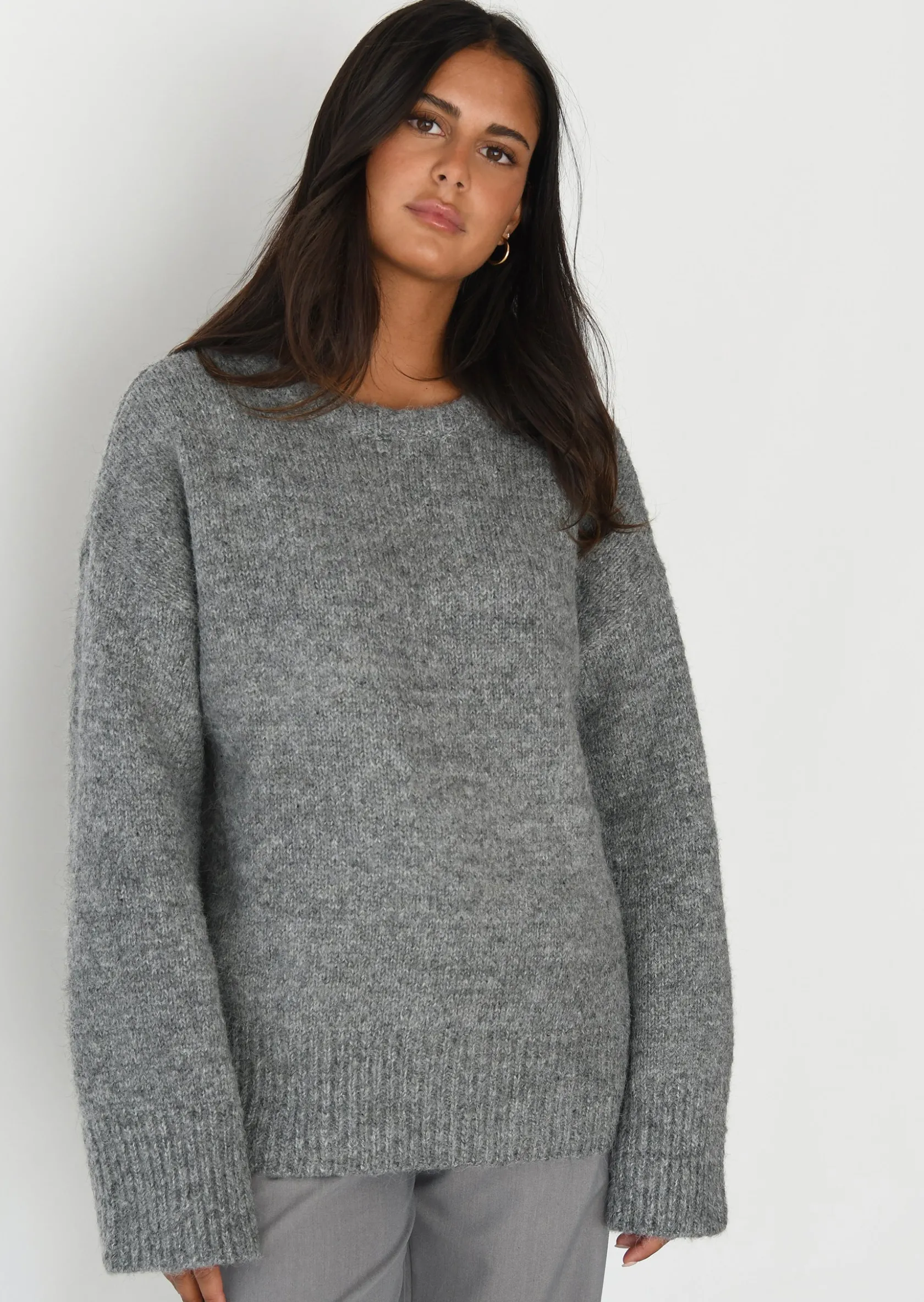 Outfitbook Pull en maille oversize GRIS Sale