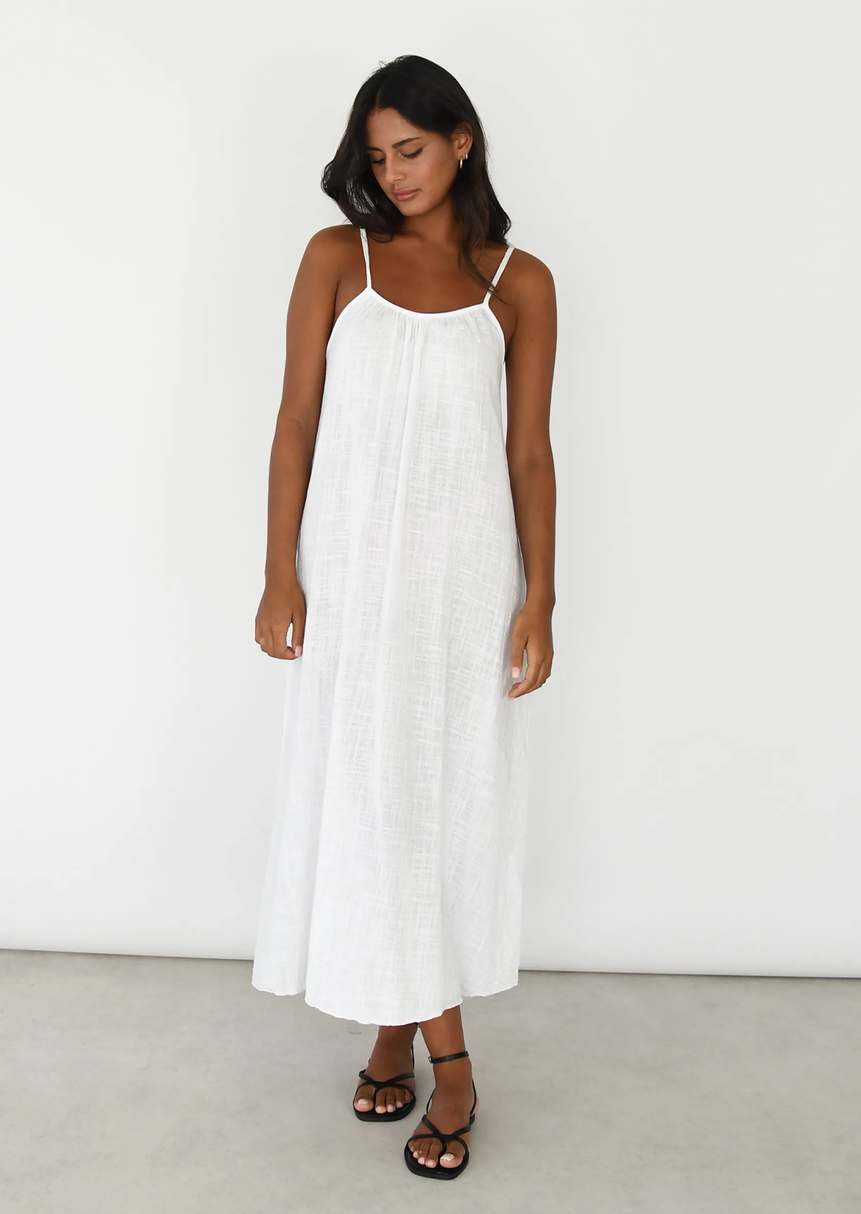 Outfitbook Robe longue en coton BLANC Hot