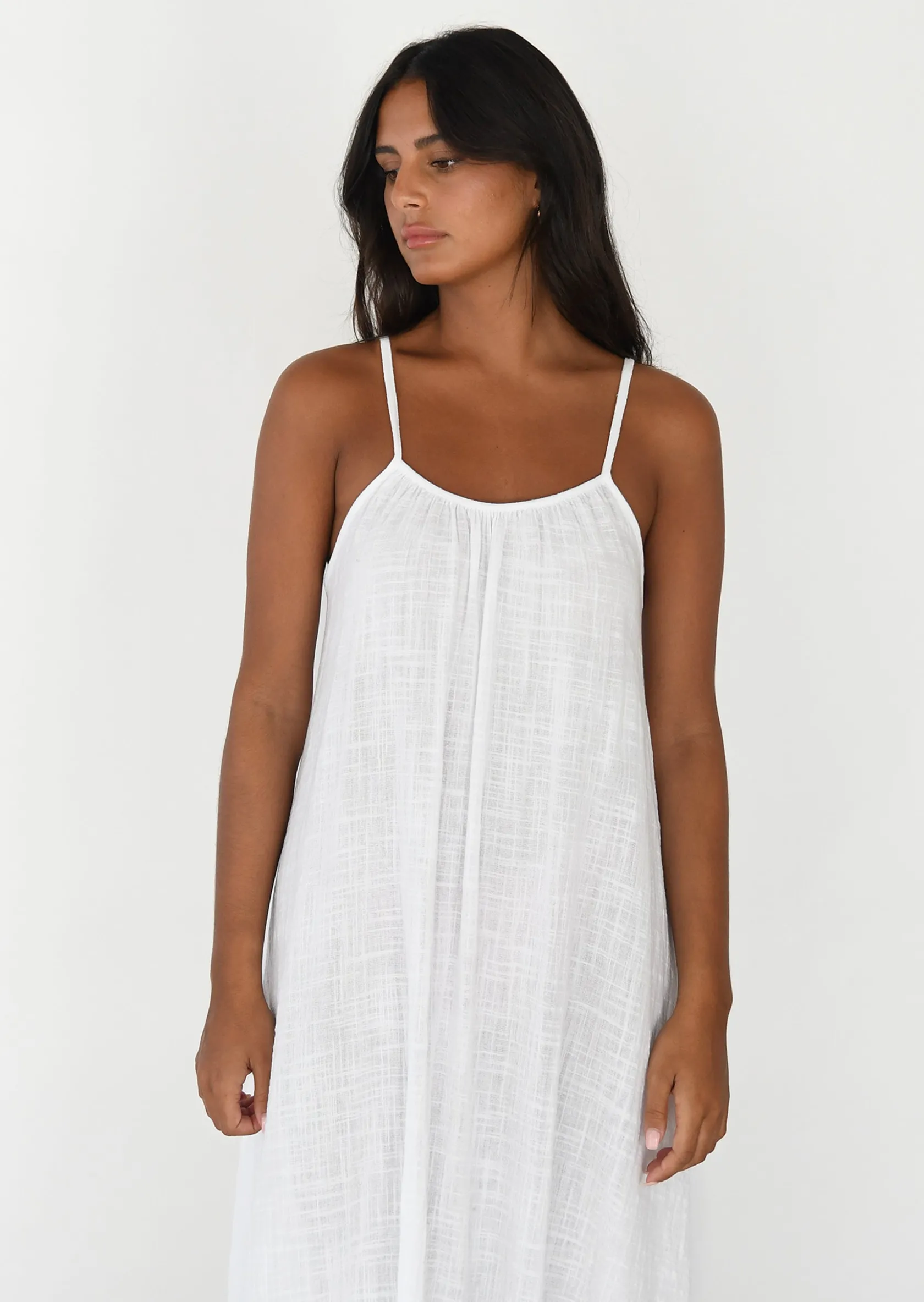 Outfitbook Robe longue en coton BLANC Hot