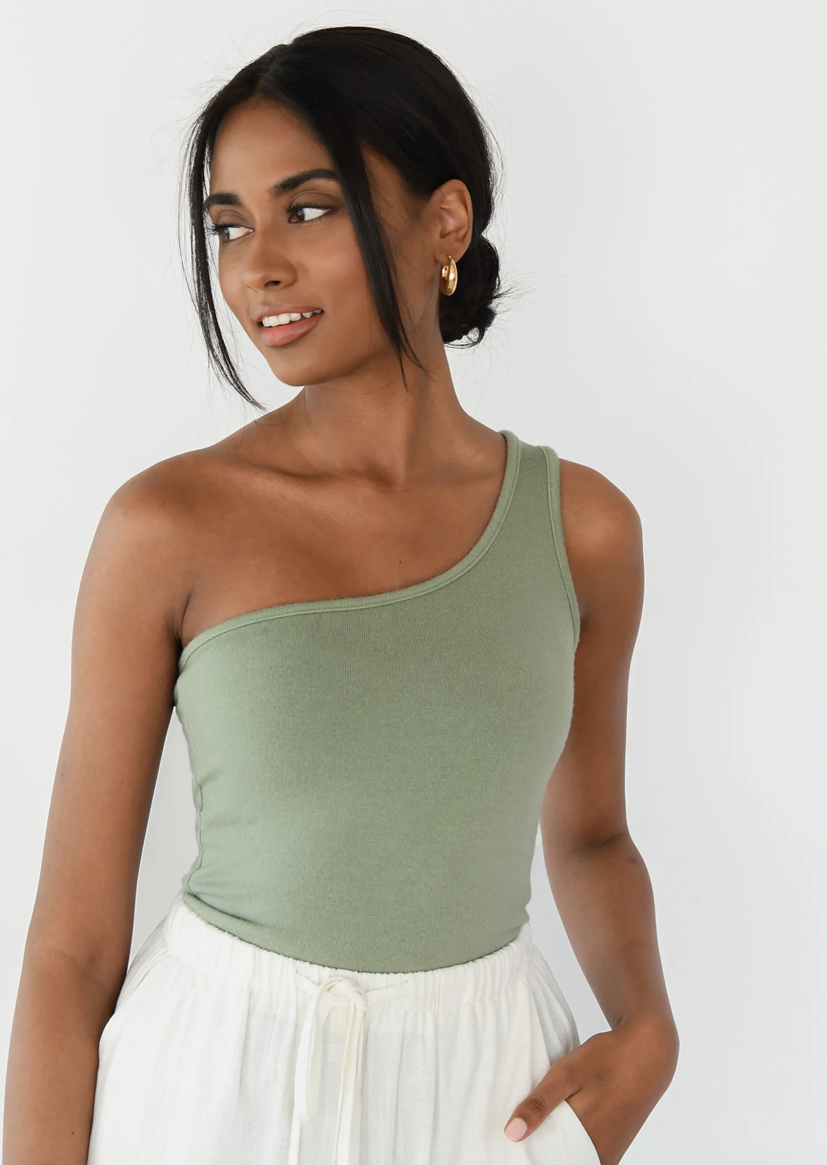 Outfitbook Top asymétrique VERT Hot