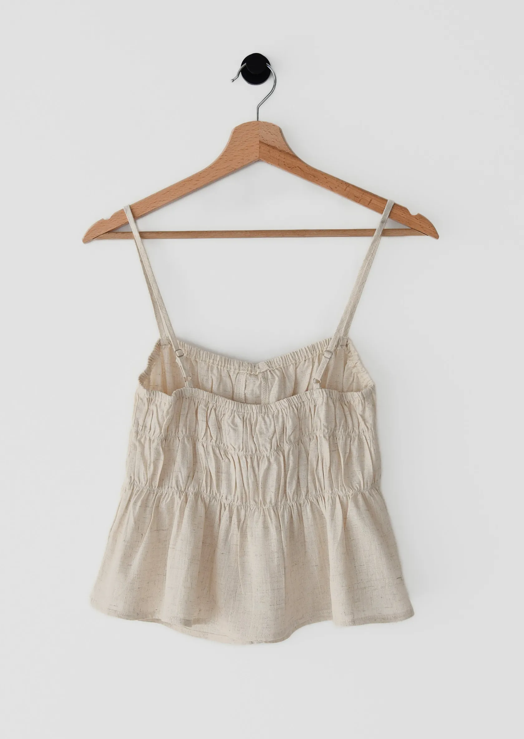 Outfitbook Top en lin froncé BEIGE Cheap