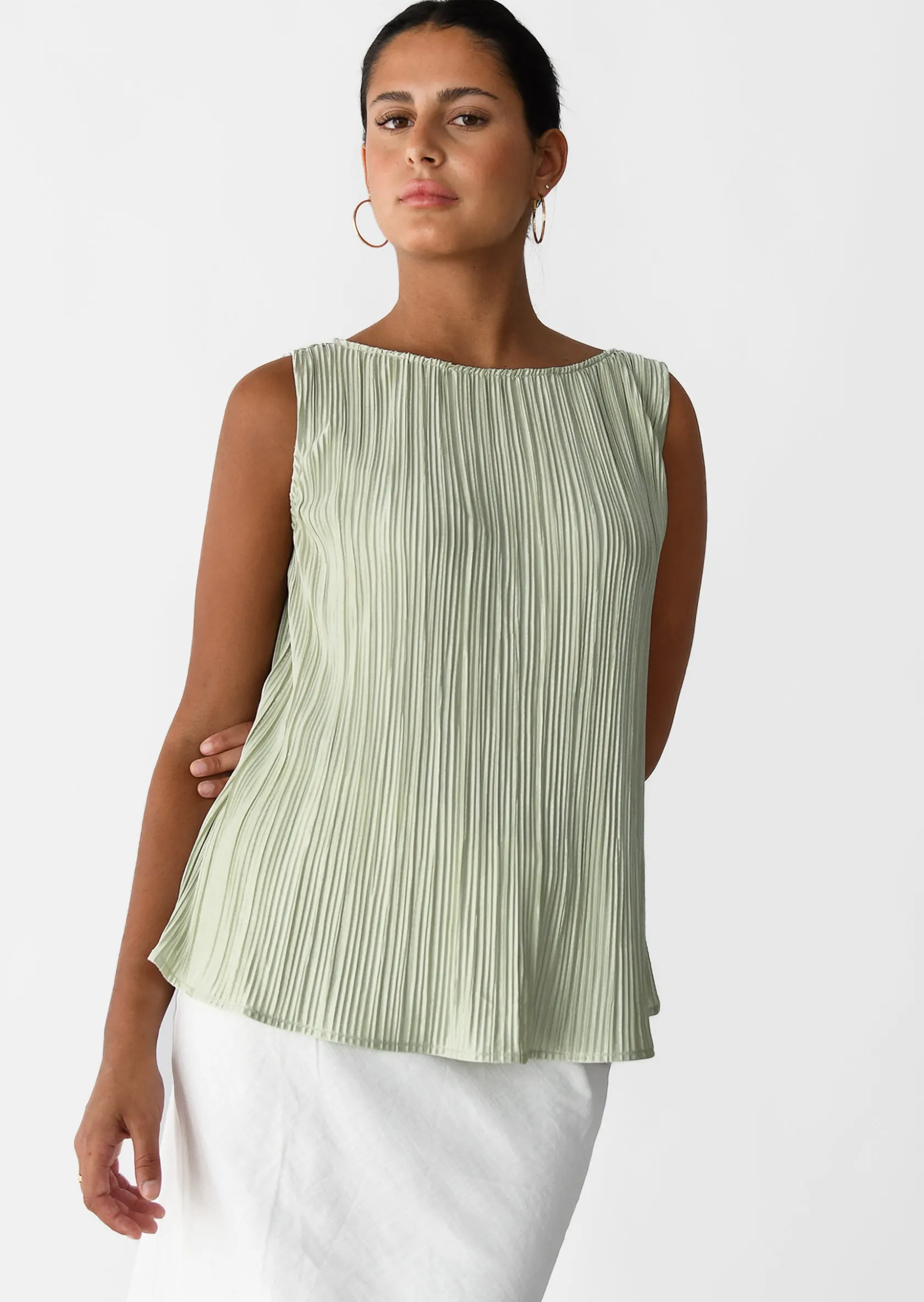 Outfitbook Top plissé VERT Sale