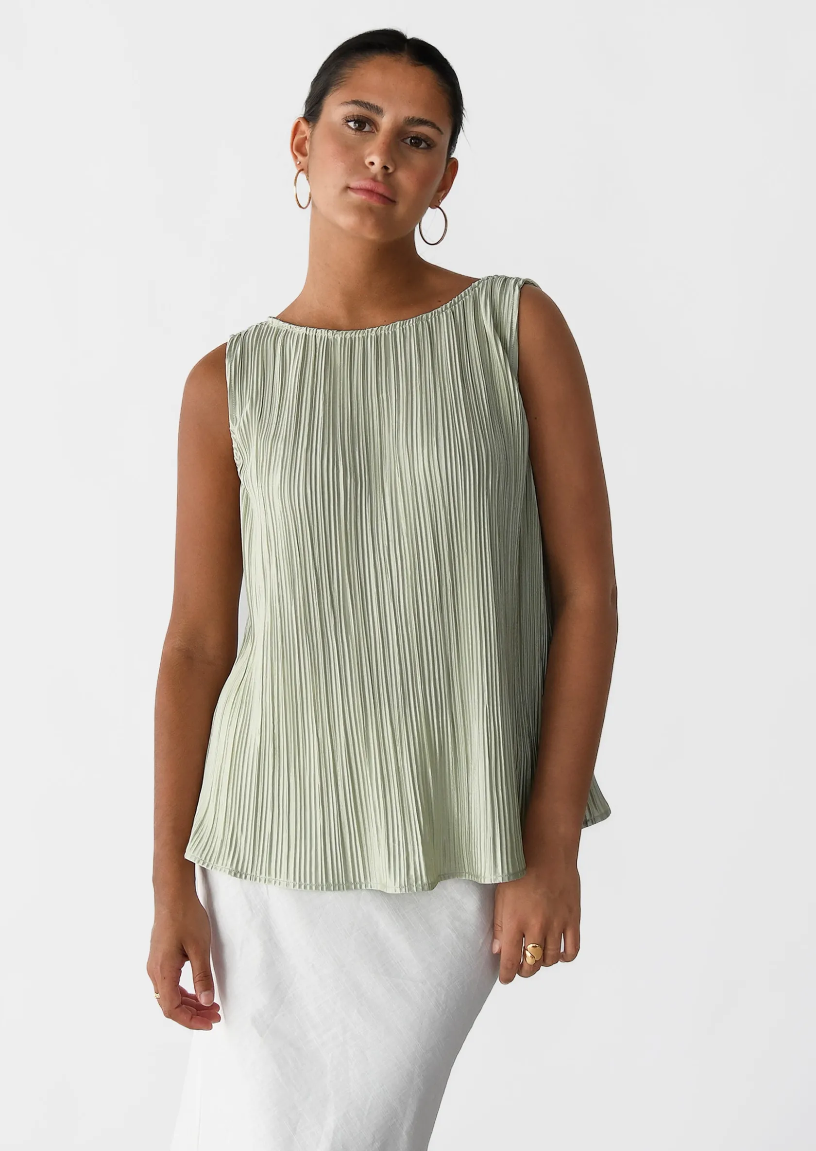 Outfitbook Top plissé VERT Sale