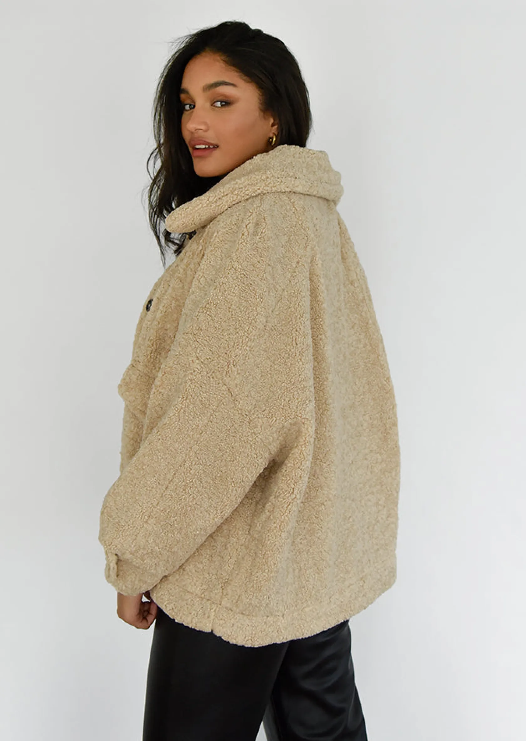 Outfitbook Veste oversize effet peau de mouton BEIGE Store