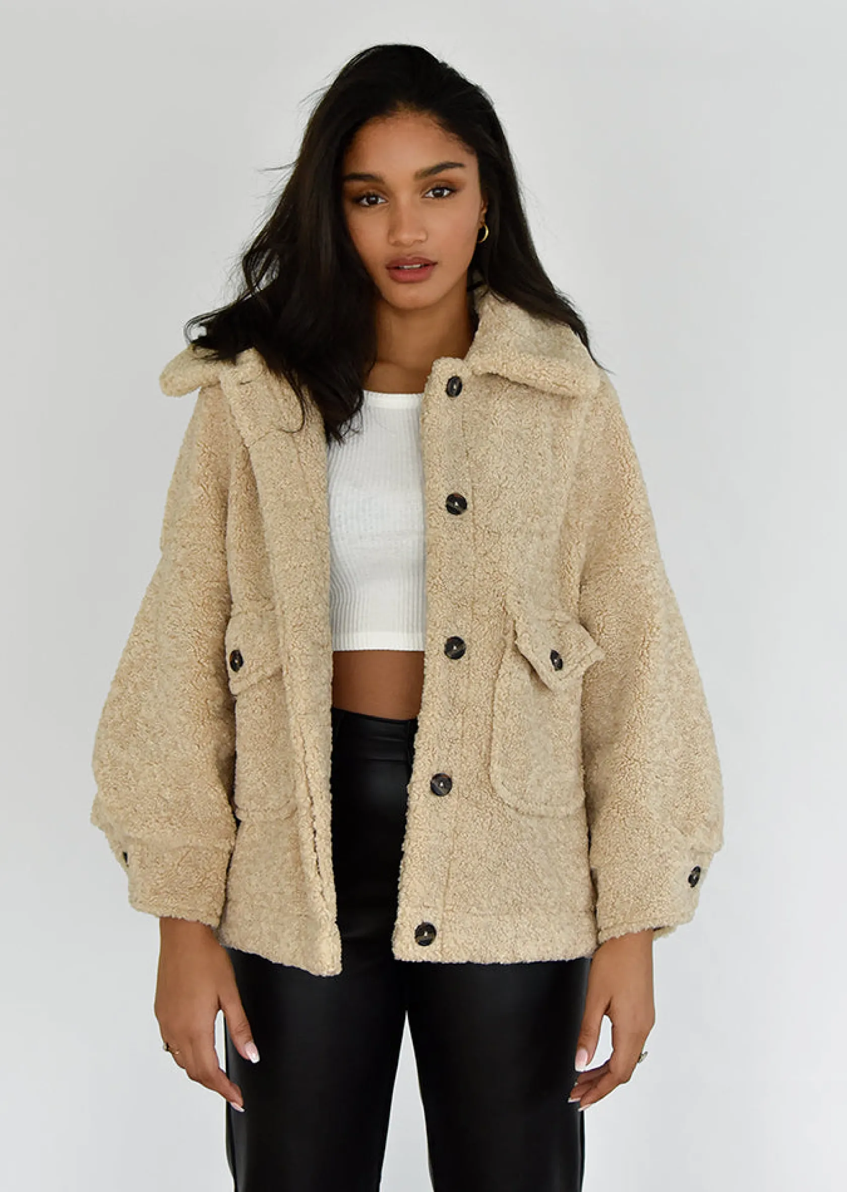 Outfitbook Veste oversize effet peau de mouton BEIGE Store